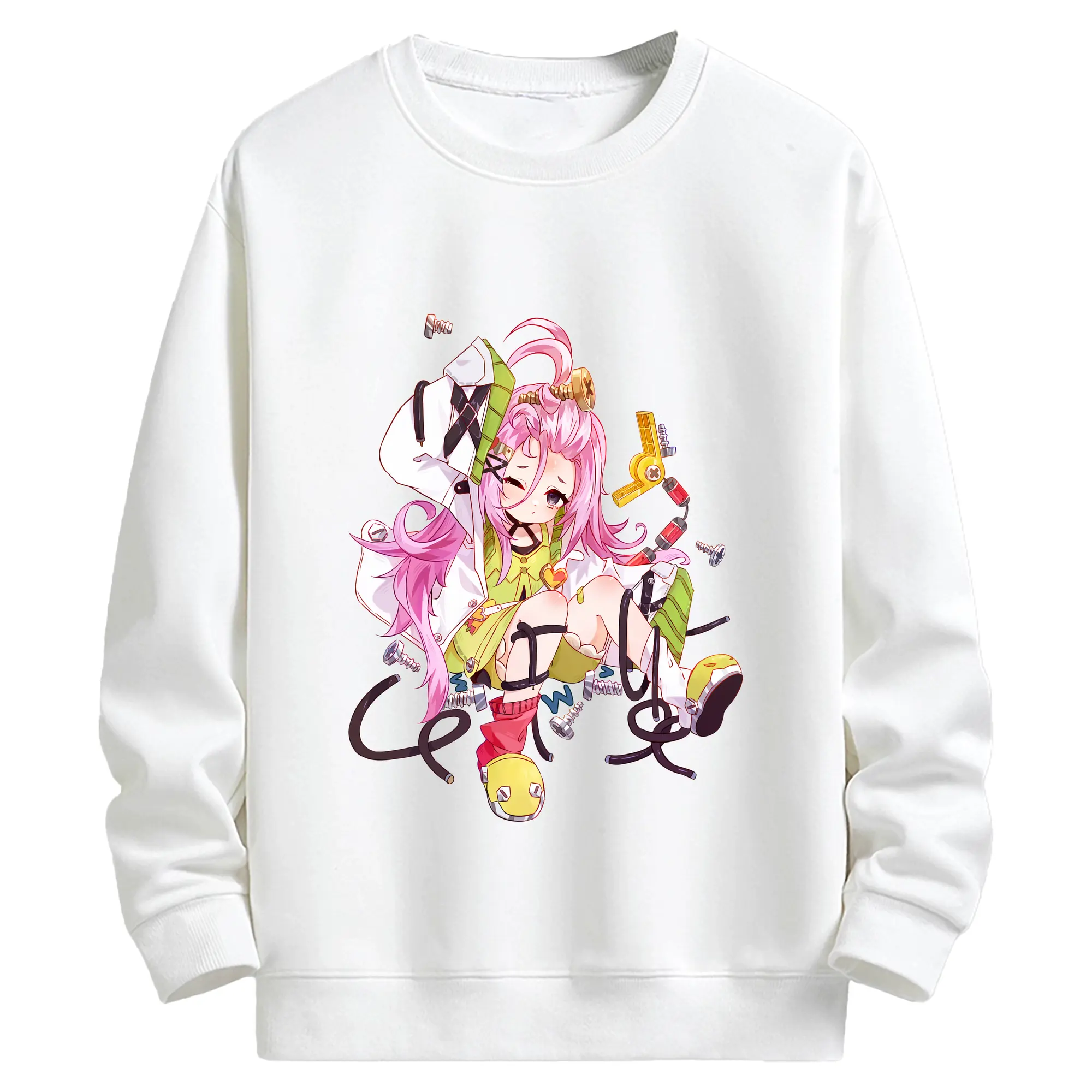 原 神 グッズ アイノ - キッズ クルーネックスウェットシャツ ・ フロントプリント ・ 綿80％ ポリエステル20％ ・ 快適 通学 スポーツ 日常使い お散歩用