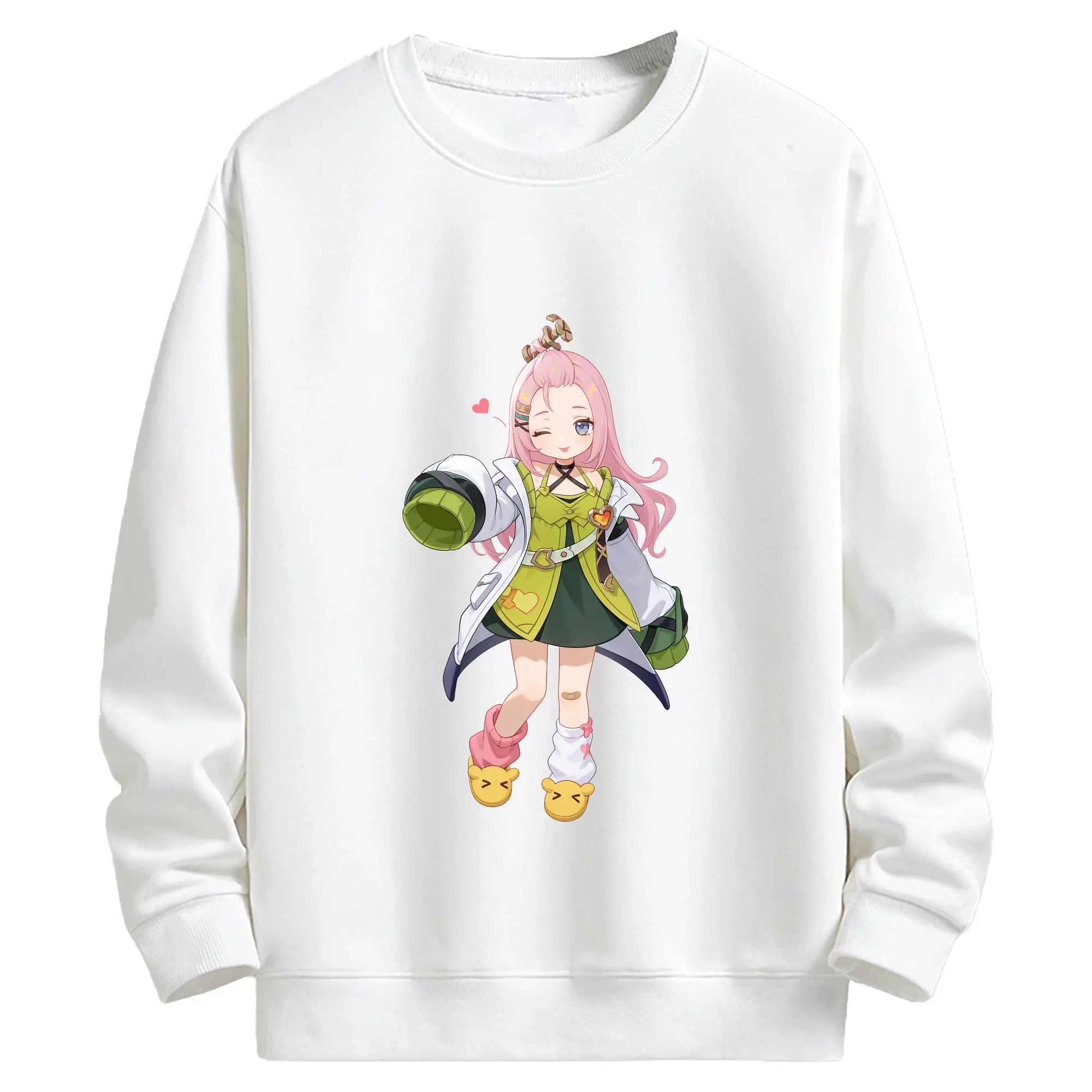 原 神 グッズ アイノ - キッズ クルーネックスウェットシャツ ・ フロントプリント ・ 綿80％ ポリエステル20％ ・ 快適 通学 スポーツ 日常使い お散歩用