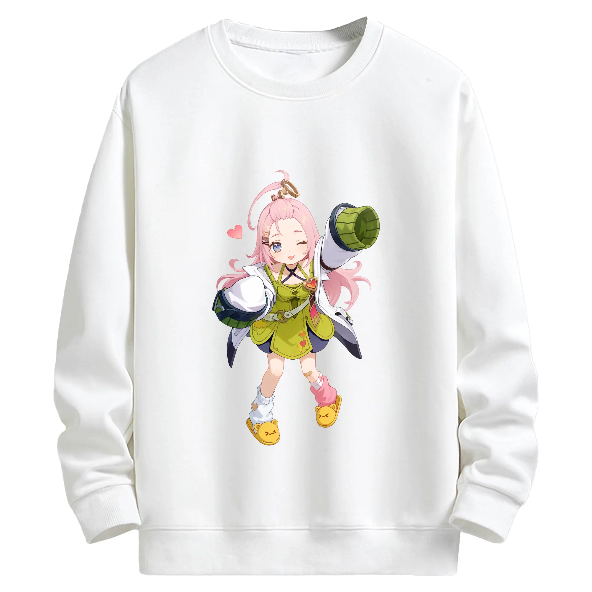 原 神 グッズ アイノ - キッズ クルーネックスウェットシャツ ・ フロントプリント ・ 綿80％ ポリエステル20％ ・ 快適 通学 スポーツ 日常使い お散歩用