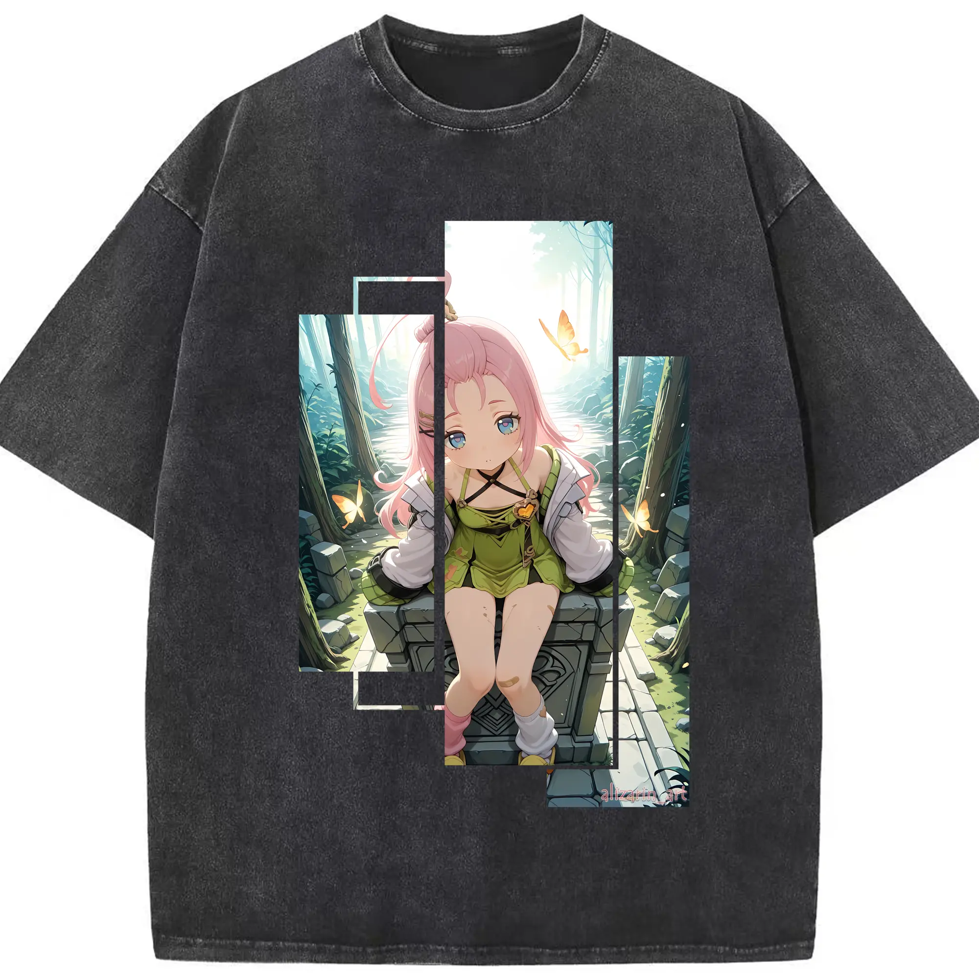 原 神 グッズ アイノ - 綿100％ ヴィンテージ風 半袖Tシャツ ・ フロントプリント ・ 柔らか肌触り ・ 通気性 快適 ・ スポーツ カジュアル 外出用