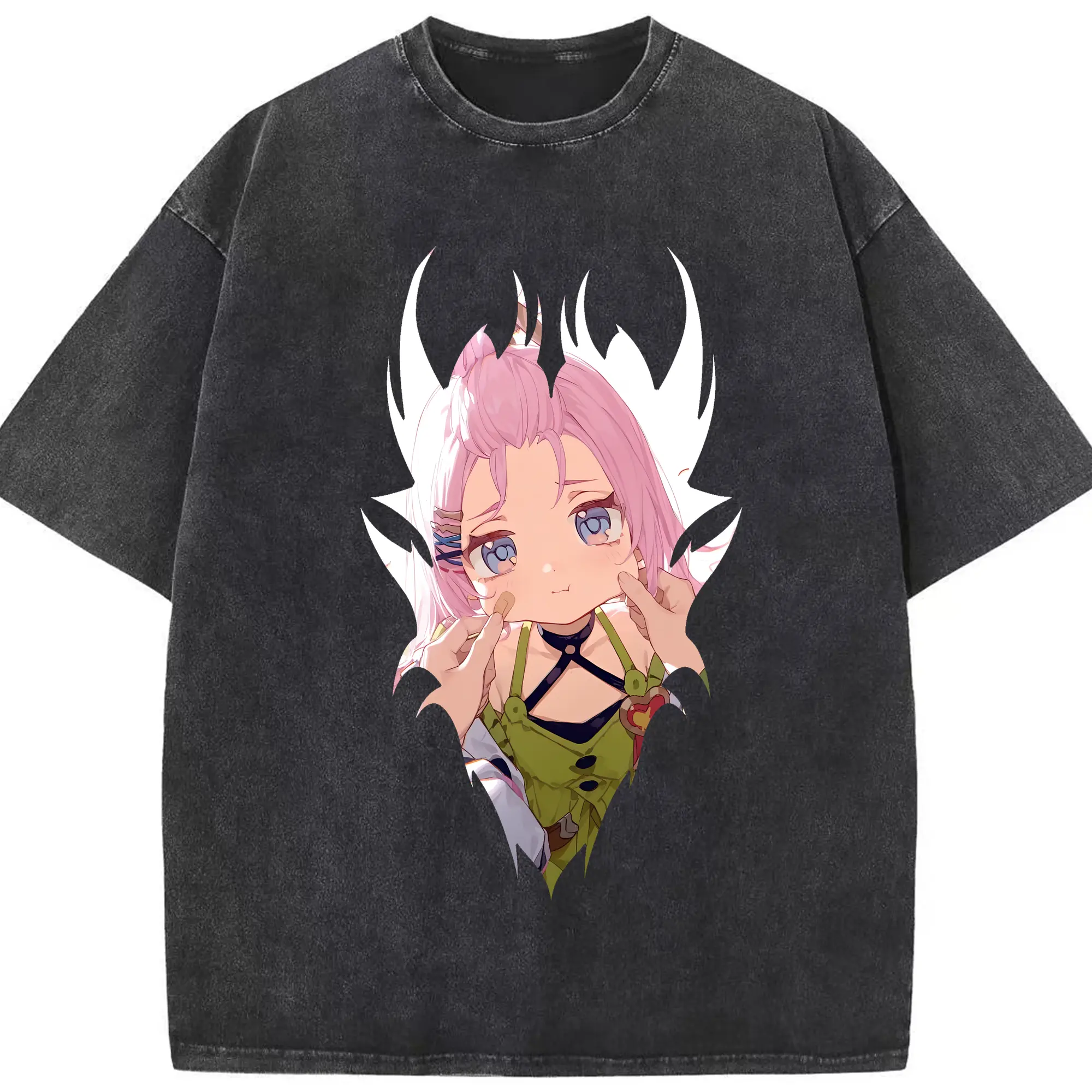 原 神 グッズ アイノ - 綿100％ ヴィンテージ風 半袖Tシャツ ・ フロントプリント ・ 柔らか肌触り ・ 通気性 快適 ・ スポーツ カジュアル 外出用