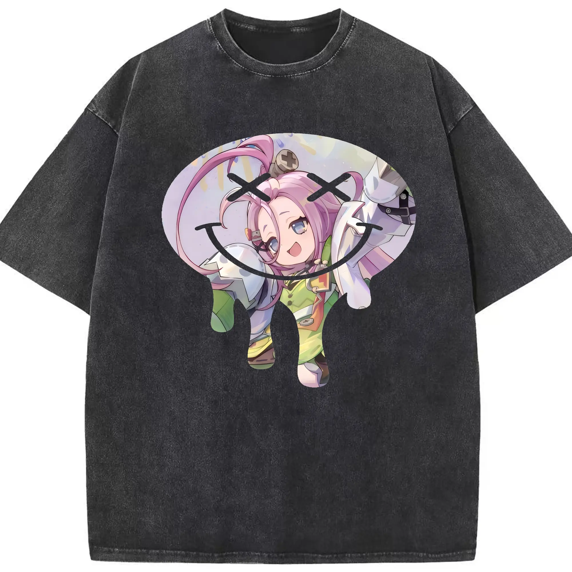 原 神 グッズ アイノ - 綿100％ ヴィンテージ風 半袖Tシャツ ・ フロントプリント ・ 柔らか肌触り ・ 通気性 快適 ・ スポーツ カジュアル 外出用