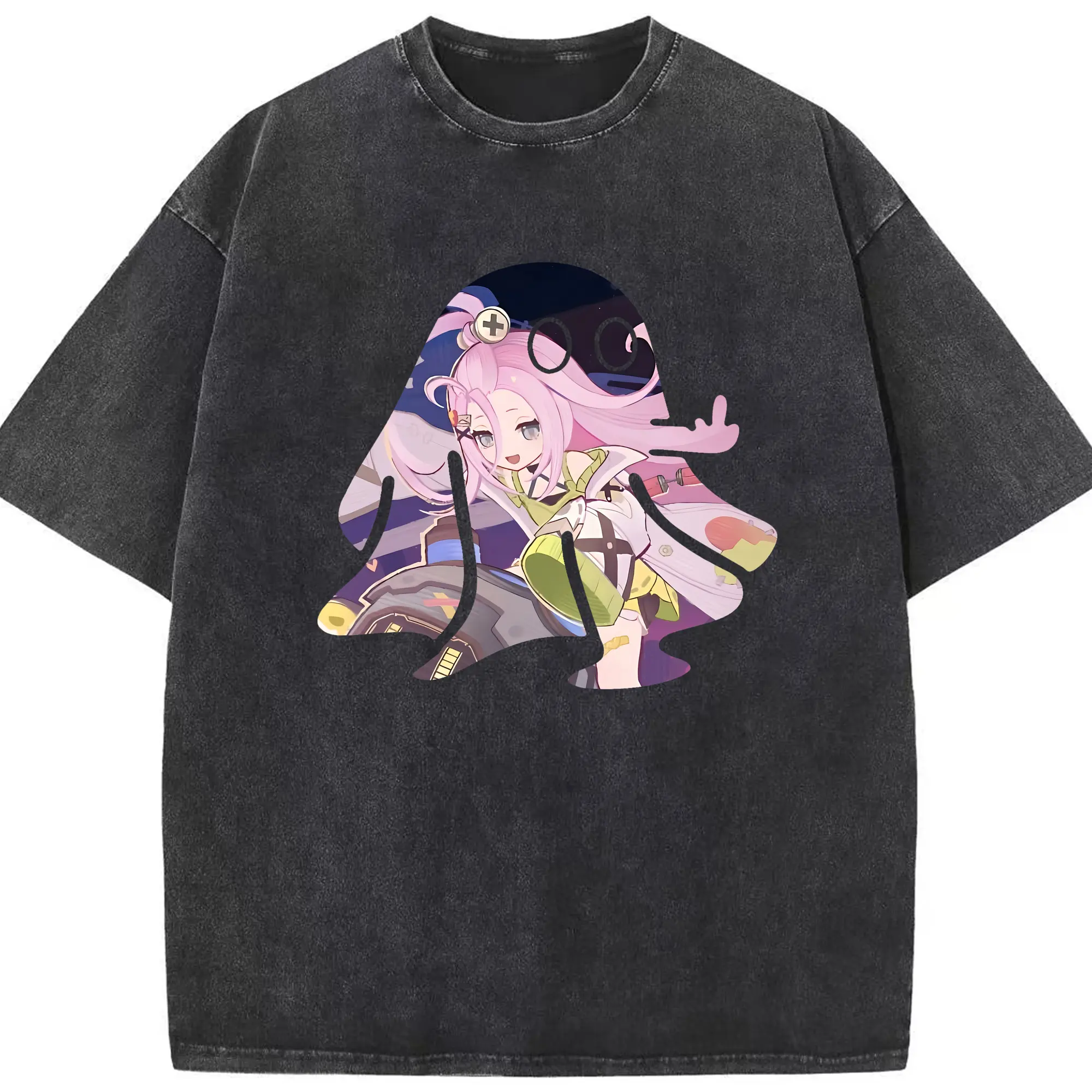 原 神 グッズ アイノ - 綿100％ ヴィンテージ風 半袖Tシャツ ・ フロントプリント ・ 柔らか肌触り ・ 通気性 快適 ・ スポーツ カジュアル 外出用