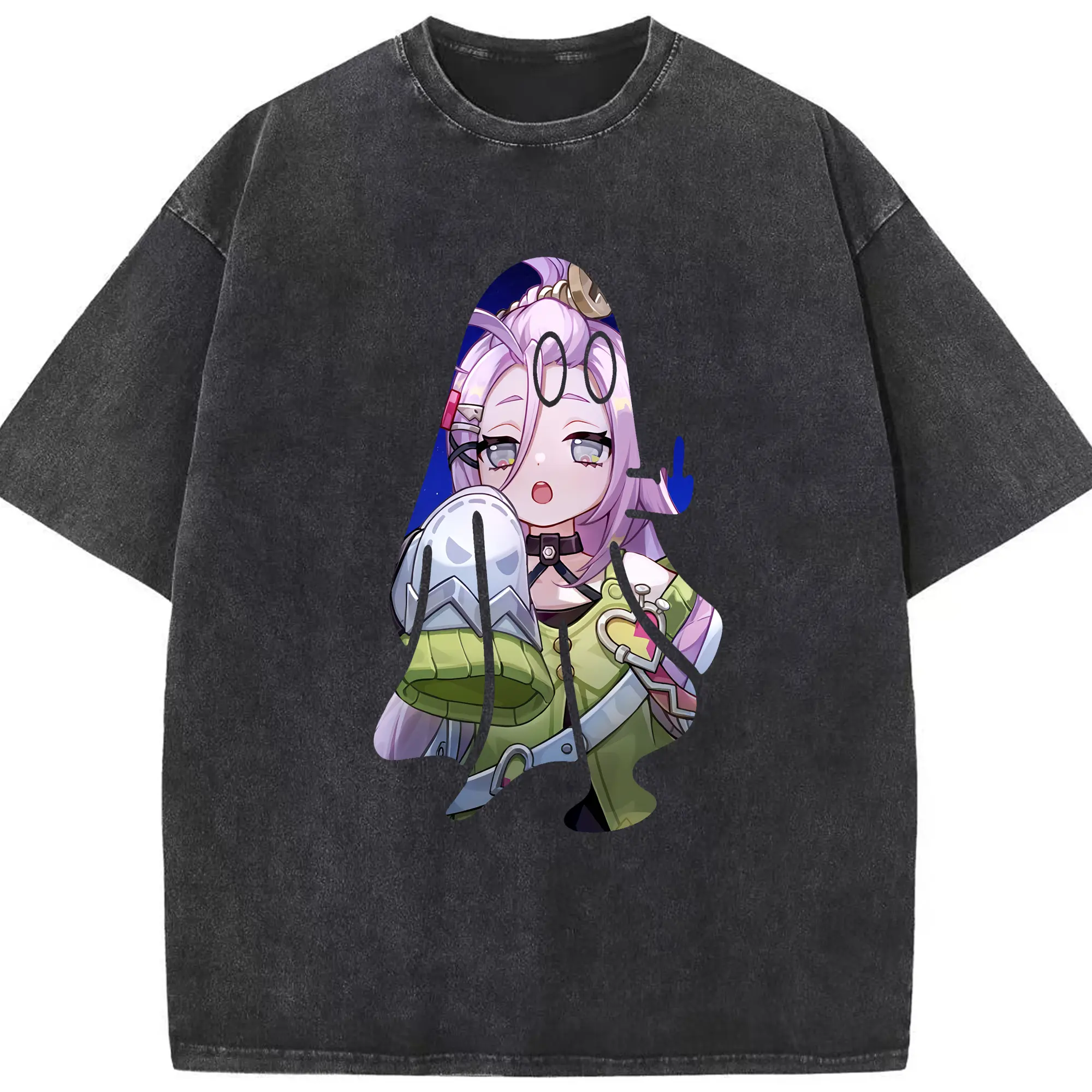 原 神 グッズ アイノ - 綿100％ ヴィンテージ風 半袖Tシャツ ・ フロントプリント ・ 柔らか肌触り ・ 通気性 快適 ・ スポーツ カジュアル 外出用