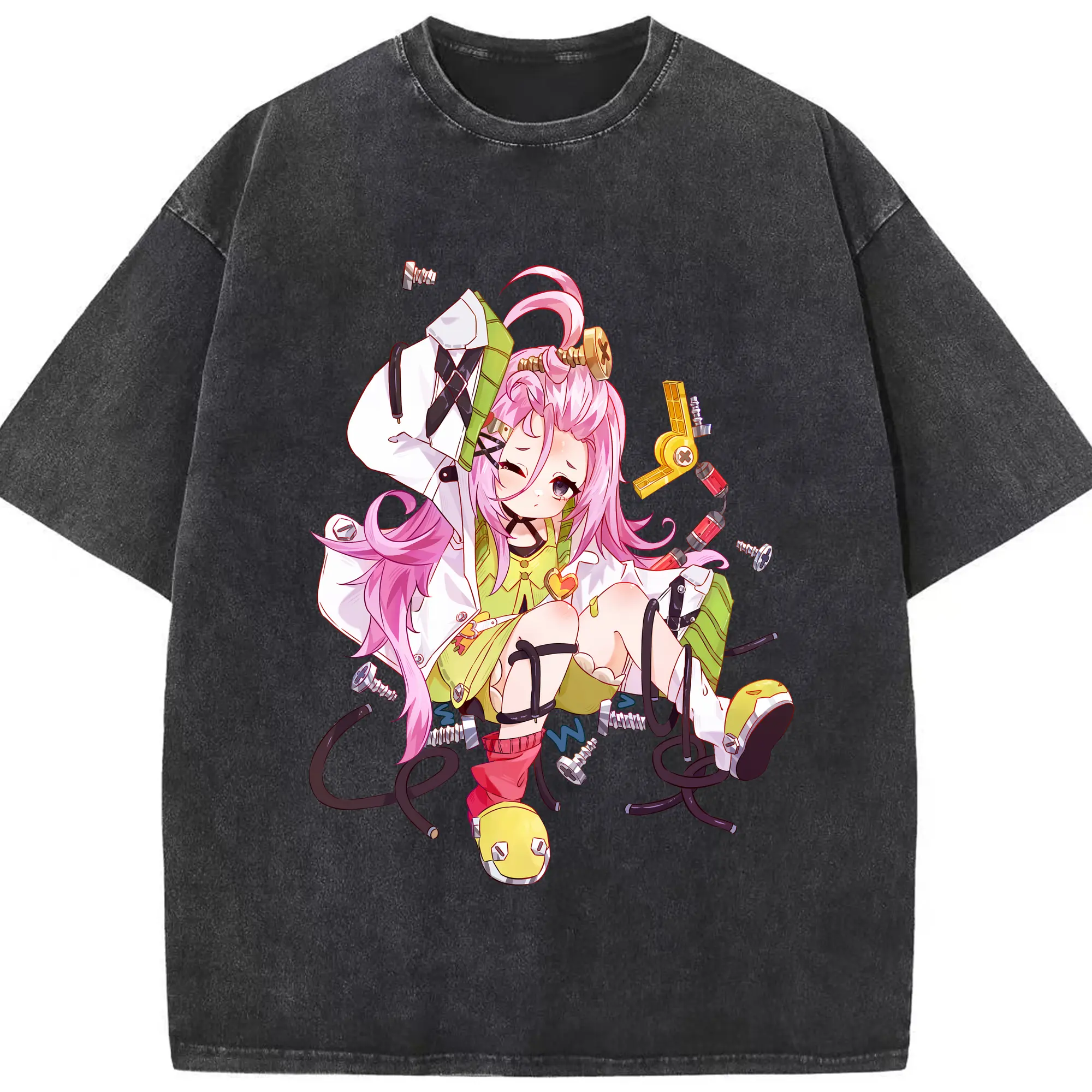 原 神 グッズ アイノ - 綿100％ ヴィンテージ風 半袖Tシャツ ・ フロントプリント ・ 柔らか肌触り ・ 通気性 快適 ・ スポーツ カジュアル 外出用