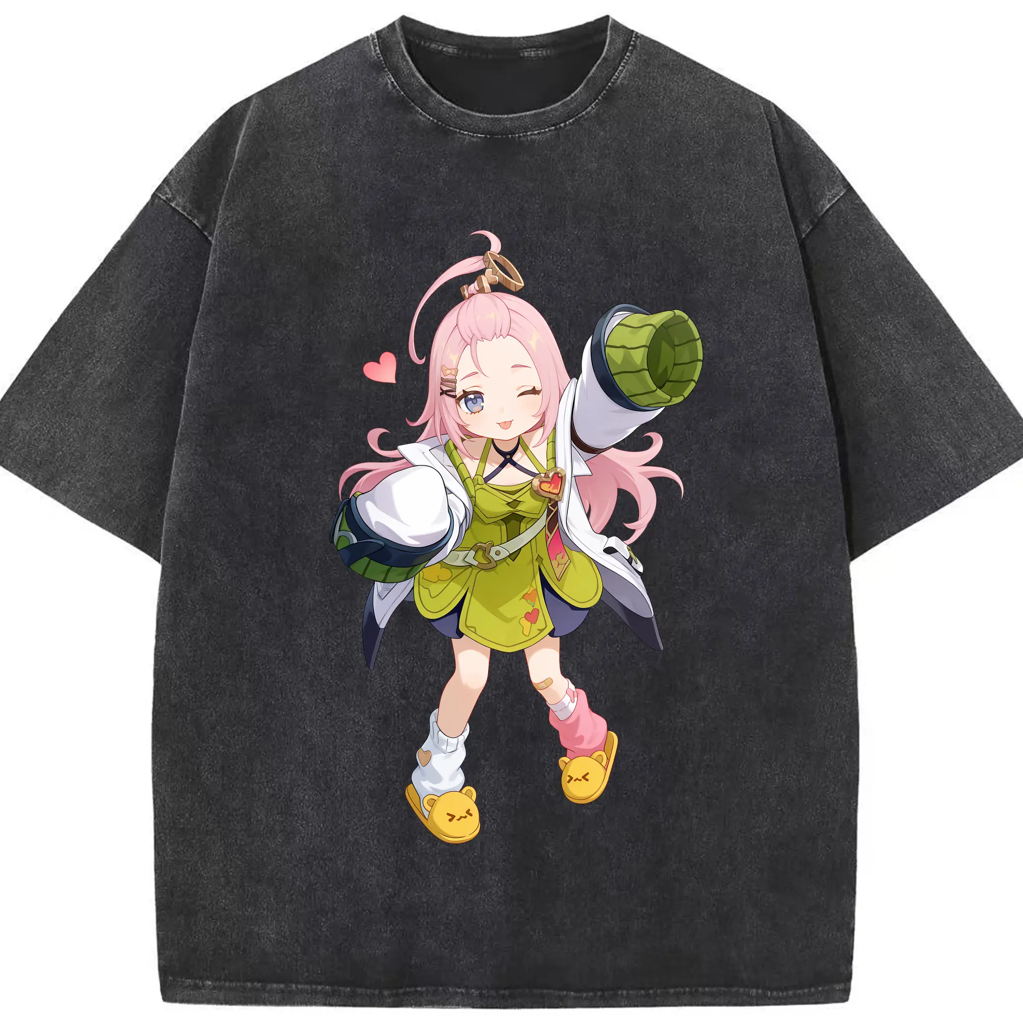 原 神 グッズ アイノ - 綿100％ ヴィンテージ風 半袖Tシャツ ・ フロントプリント ・ 柔らか肌触り ・ 通気性 快適 ・ スポーツ カジュアル 外出用