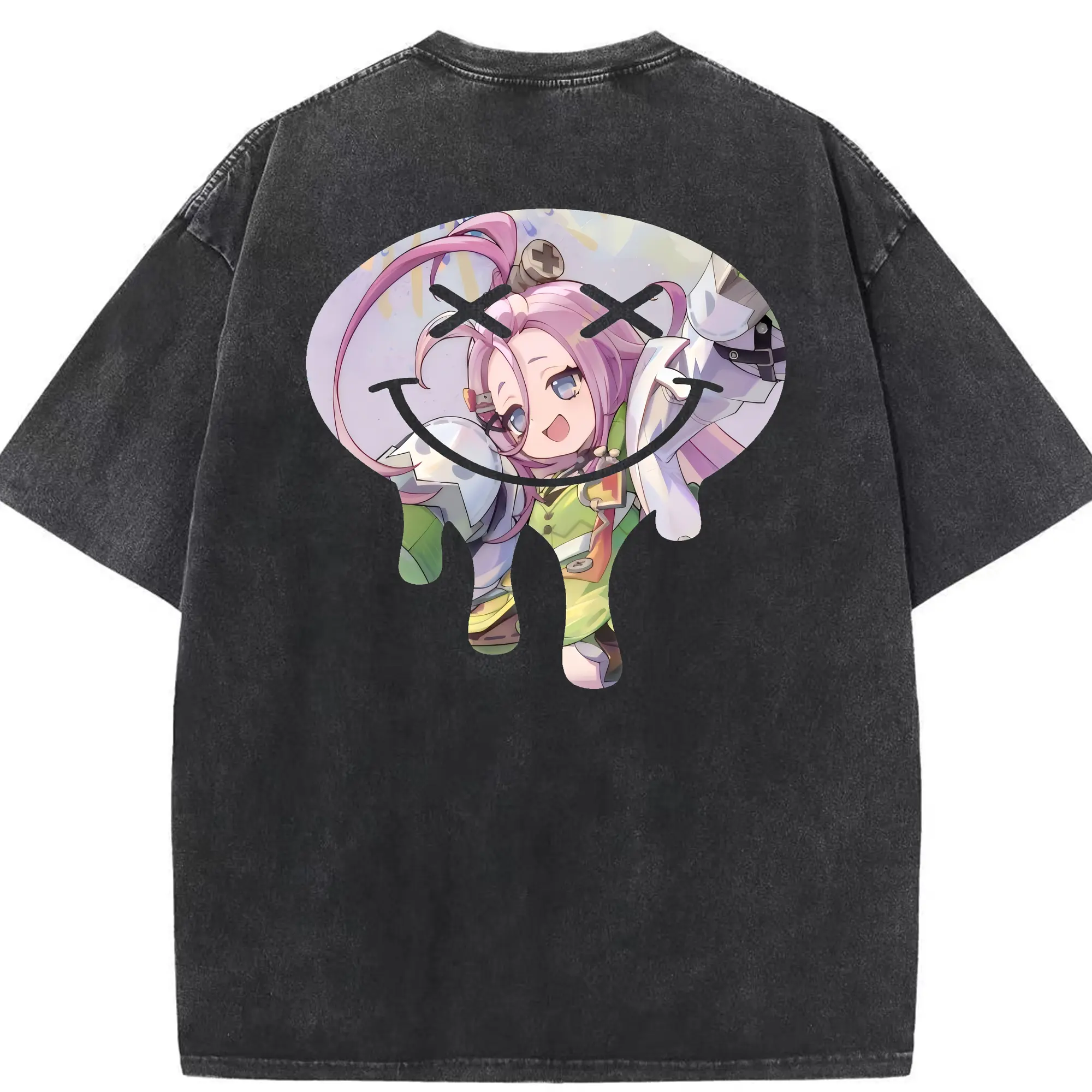 原 神 グッズ アイノ - 綿100％ ヴィンテージ風 半袖Tシャツ ・ 背面プリント ・ 柔らか肌触り ・ 通気性 快適 ・ スポーツ カジュアル 外出用