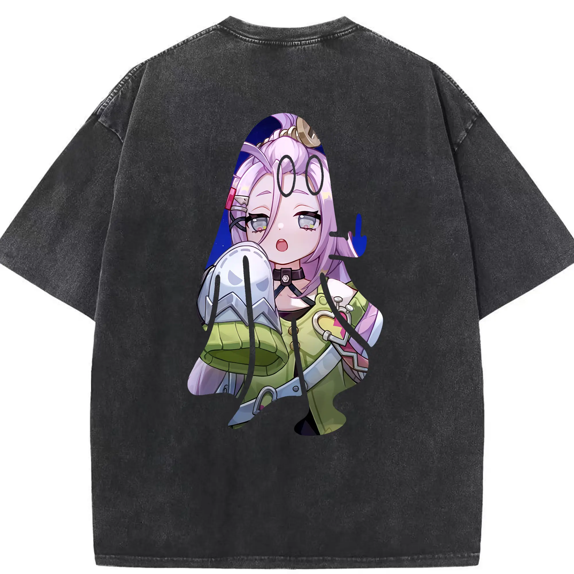 原 神 グッズ アイノ - 綿100％ ヴィンテージ風 半袖Tシャツ ・ 背面プリント ・ 柔らか肌触り ・ 通気性 快適 ・ スポーツ カジュアル 外出用