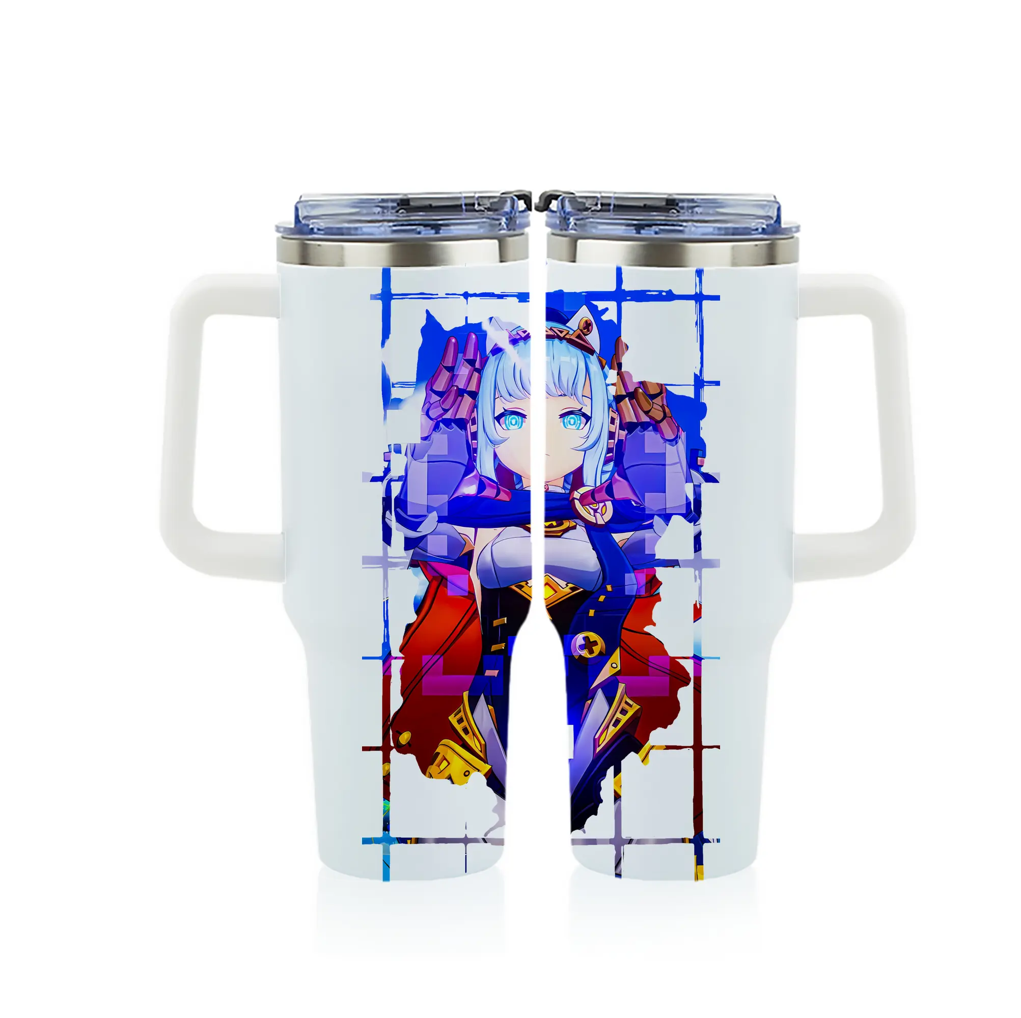 原 神 グッズ イネファ - 1200mL フルプリント車用タンブラー ・ 304ステンレス 内側 ・ 201ステンレス 外側 ・ 保温 保冷 ・ 通勤 ドライブ アウトドア用