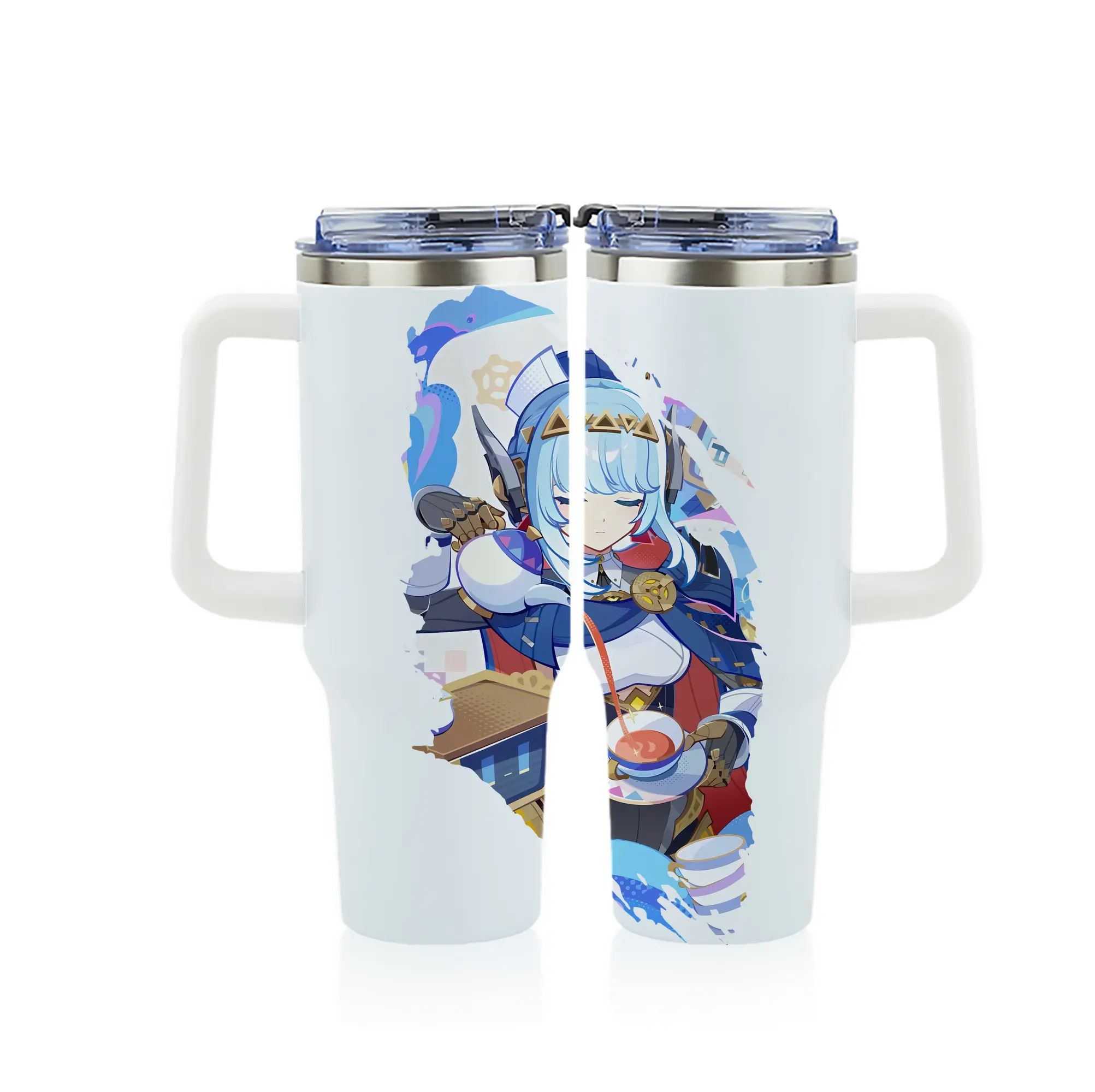 原 神 グッズ イネファ - 1200mL フルプリント車用タンブラー ・ 304ステンレス 内側 ・ 201ステンレス 外側 ・ 保温 保冷 ・ 通勤 ドライブ アウトドア用