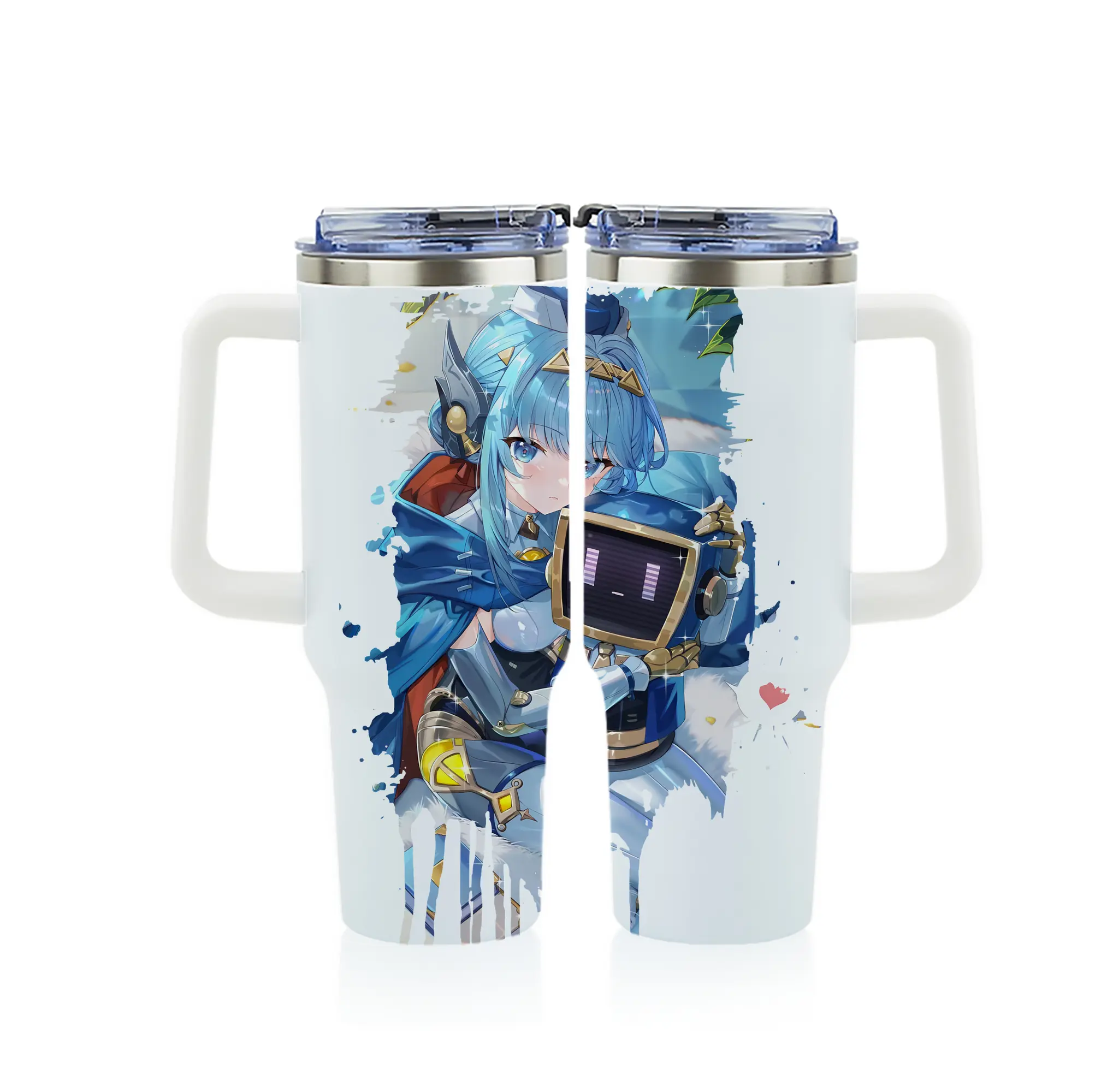 原 神 グッズ イネファ - 1200mL フルプリント車用タンブラー ・ 304ステンレス 内側 ・ 201ステンレス 外側 ・ 保温 保冷 ・ 通勤 ドライブ アウトドア用