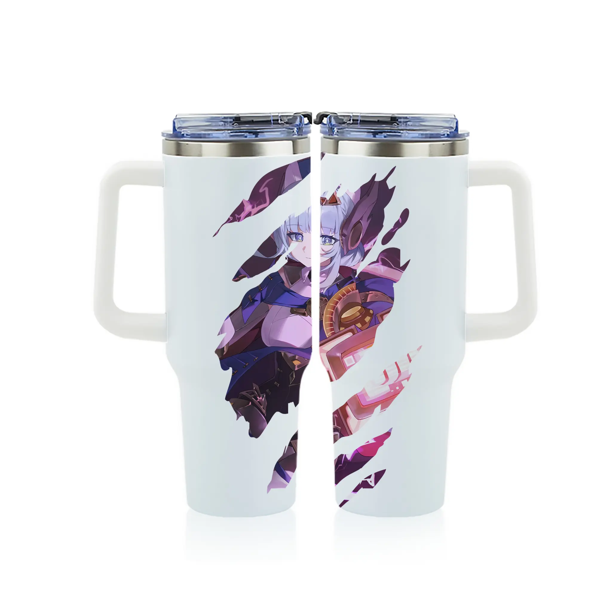 原 神 グッズ イネファ - 1200mL フルプリント車用タンブラー ・ 304ステンレス 内側 ・ 201ステンレス 外側 ・ 保温 保冷 ・ 通勤 ドライブ アウトドア用