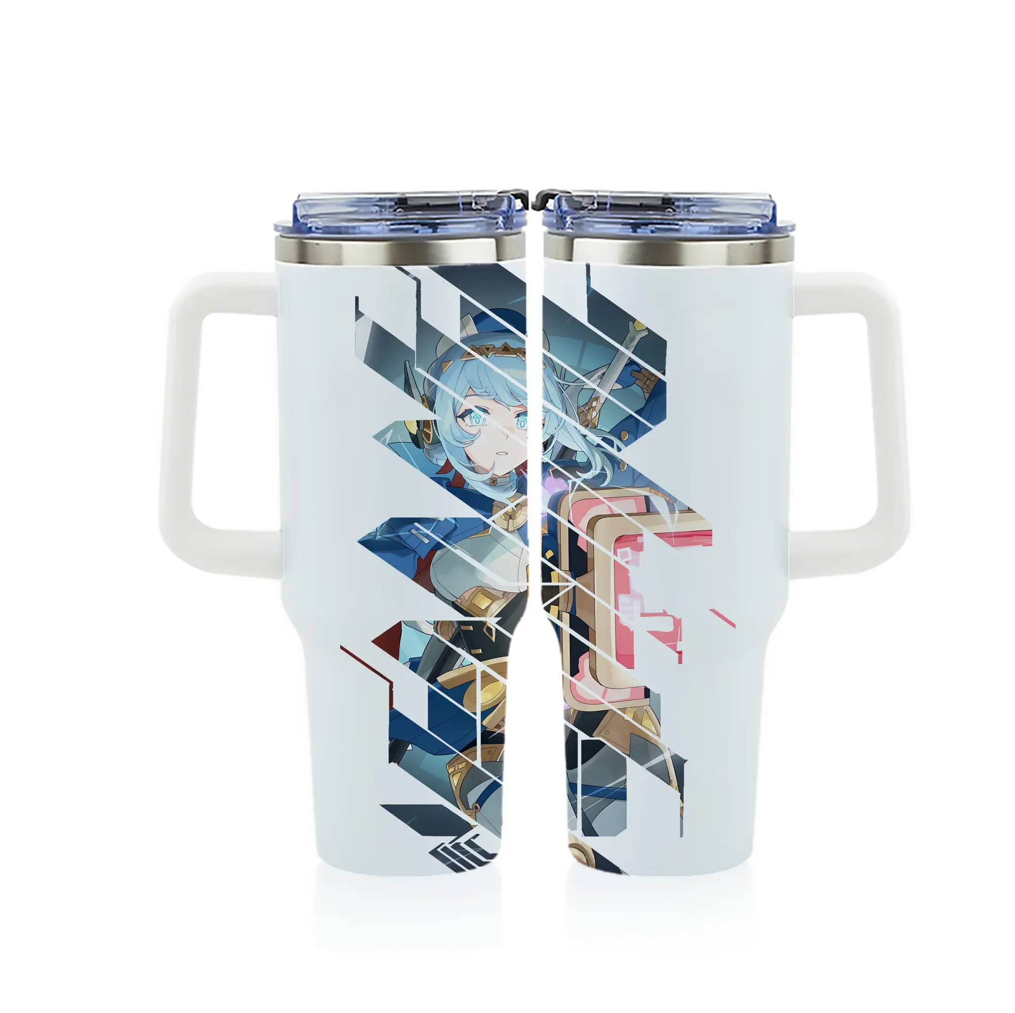 原 神 グッズ イネファ - 1200mL フルプリント車用タンブラー ・ 304ステンレス 内側 ・ 201ステンレス 外側 ・ 保温 保冷 ・ 通勤 ドライブ アウトドア用