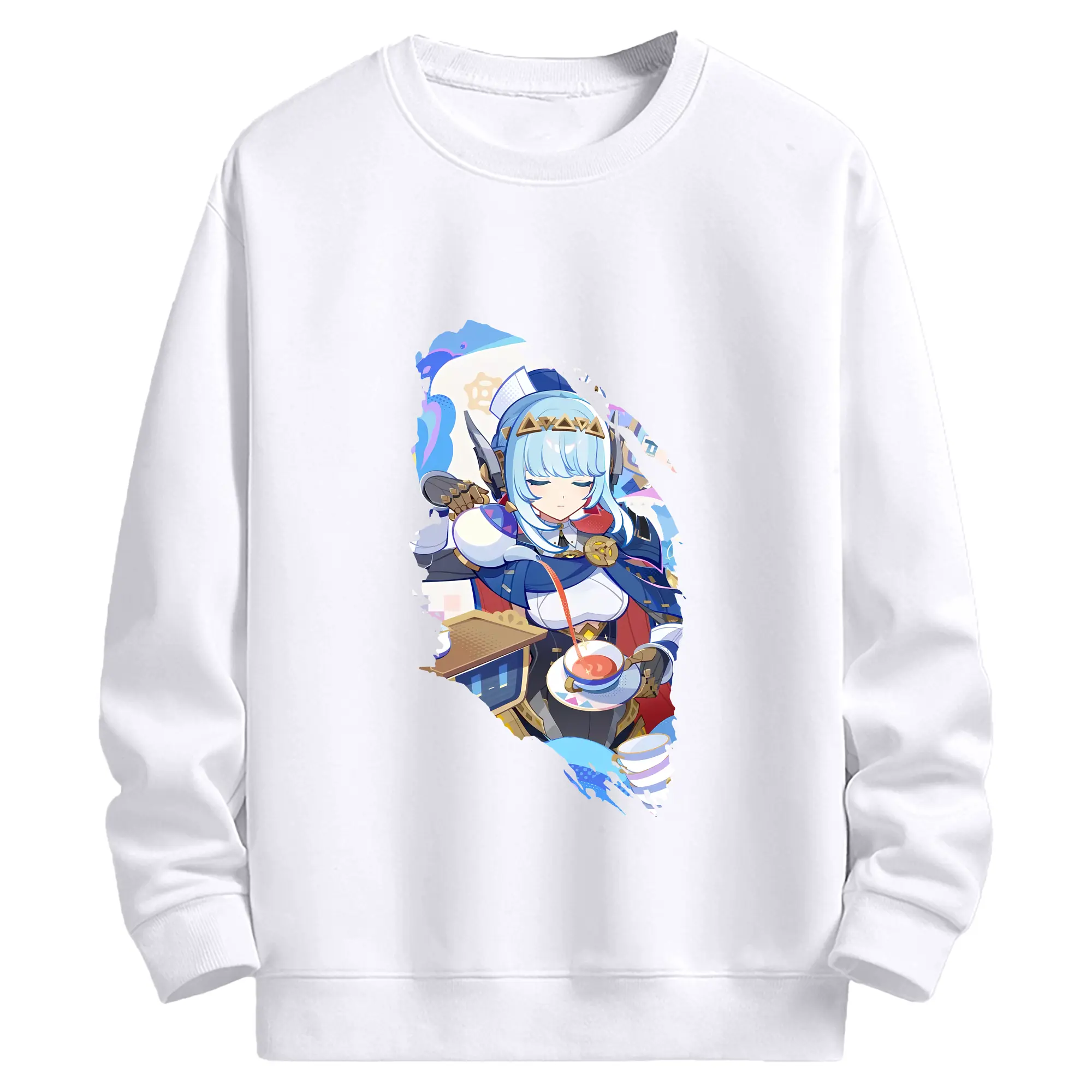 原 神 グッズ イネファ - 高品質 クルーネック スウェット ・ コットン59％ ポリエステル41％ ・ ユニセックス 長袖 トレーナー ・ カジュアル デイリー スポーツ 散歩用