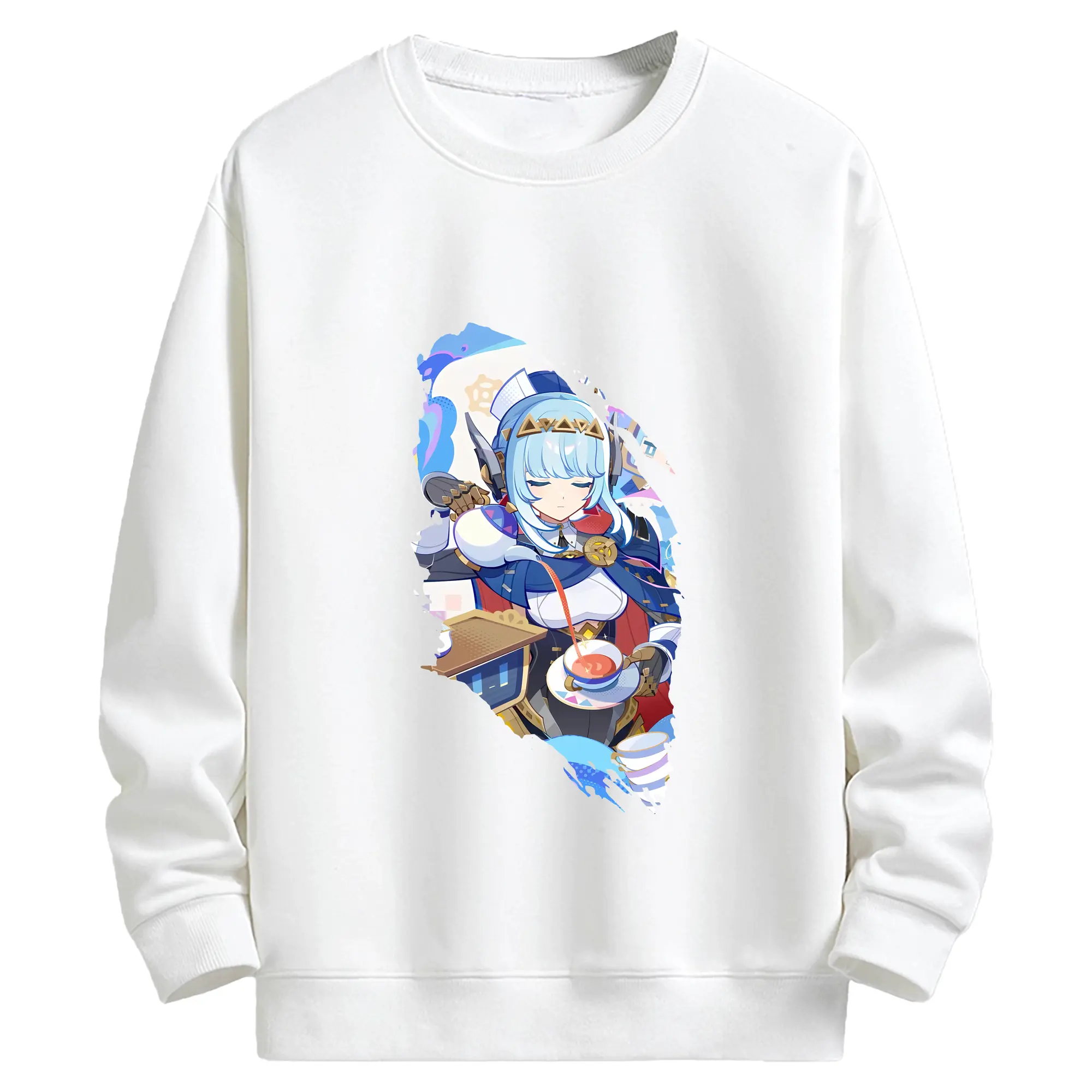 原 神 グッズ イネファ - キッズ クルーネックスウェットシャツ ・ フロントプリント ・ 綿80％ ポリエステル20％ ・ 快適 通学 スポーツ 日常使い お散歩用