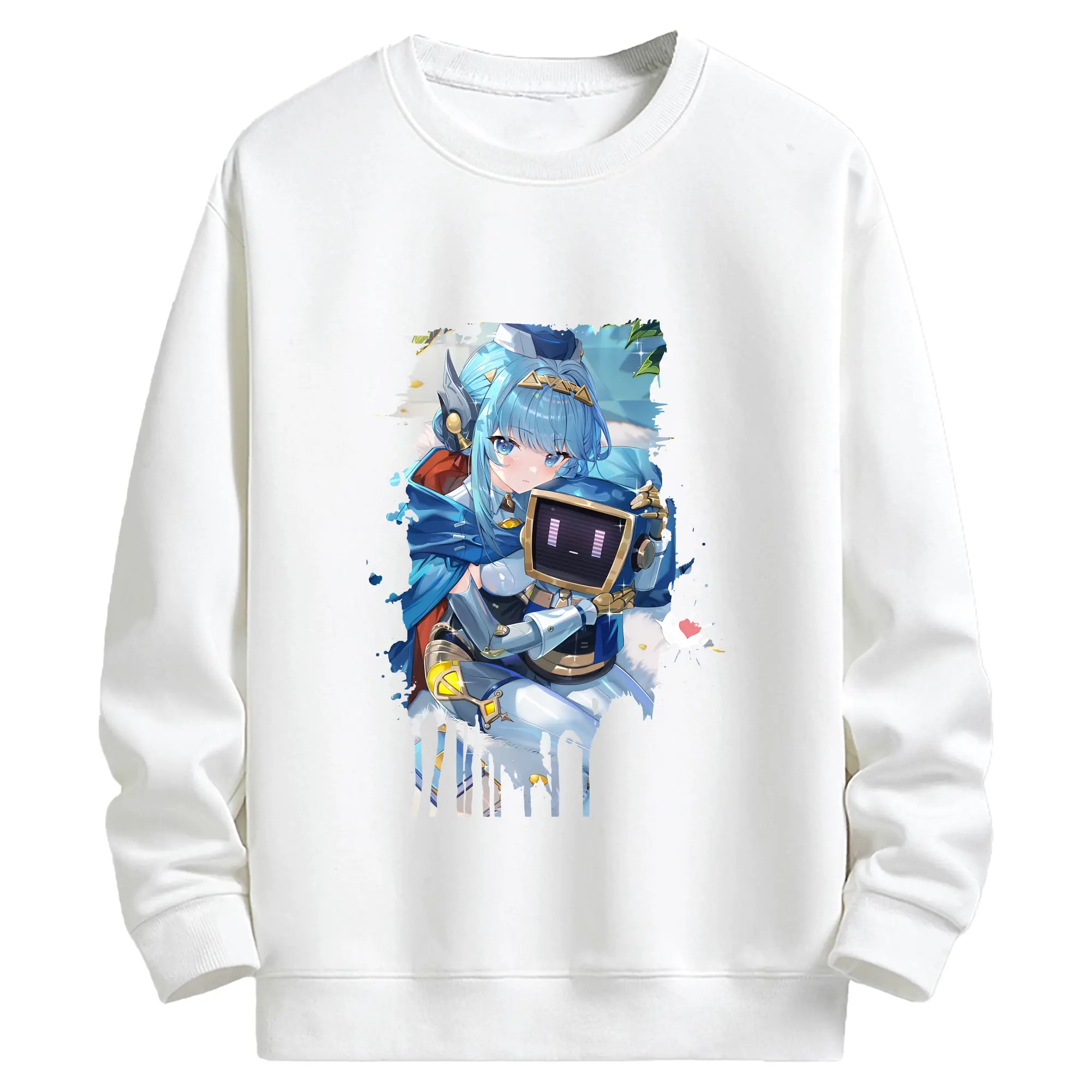 原 神 グッズ イネファ - キッズ クルーネックスウェットシャツ ・ フロントプリント ・ 綿80％ ポリエステル20％ ・ 快適 通学 スポーツ 日常使い お散歩用