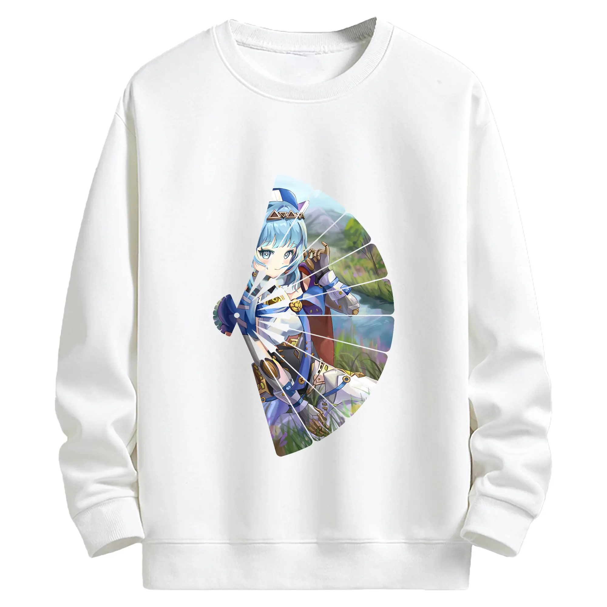 原 神 グッズ イネファ - キッズ クルーネックスウェットシャツ ・ フロントプリント ・ 綿80％ ポリエステル20％ ・ 快適 通学 スポーツ 日常使い お散歩用