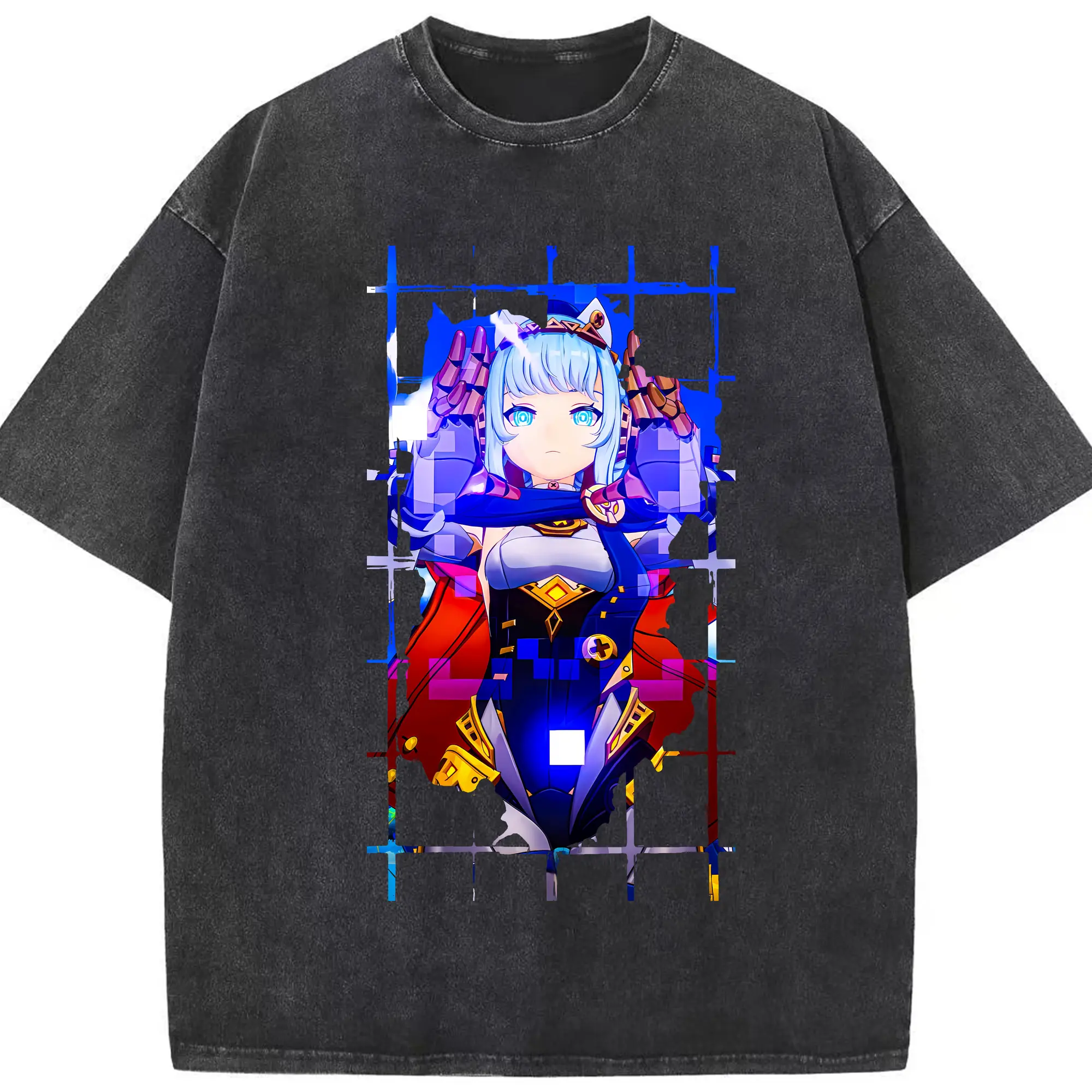原 神 グッズ イネファ - 綿100％ ヴィンテージ風 半袖Tシャツ ・ フロントプリント ・ 柔らか肌触り ・ 通気性 快適 ・ スポーツ カジュアル 外出用
