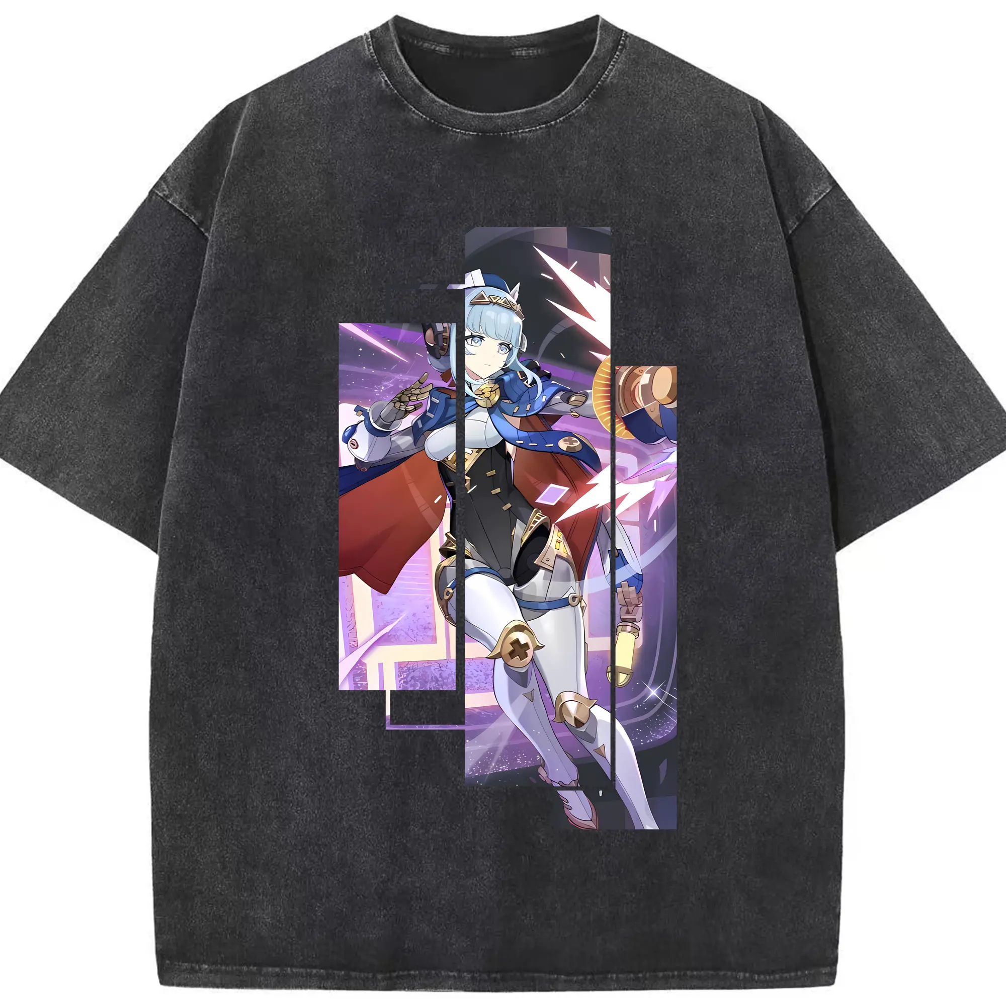 原 神 グッズ イネファ - 綿100％ ヴィンテージ風 半袖Tシャツ ・ フロントプリント ・ 柔らか肌触り ・ 通気性 快適 ・ スポーツ カジュアル 外出用