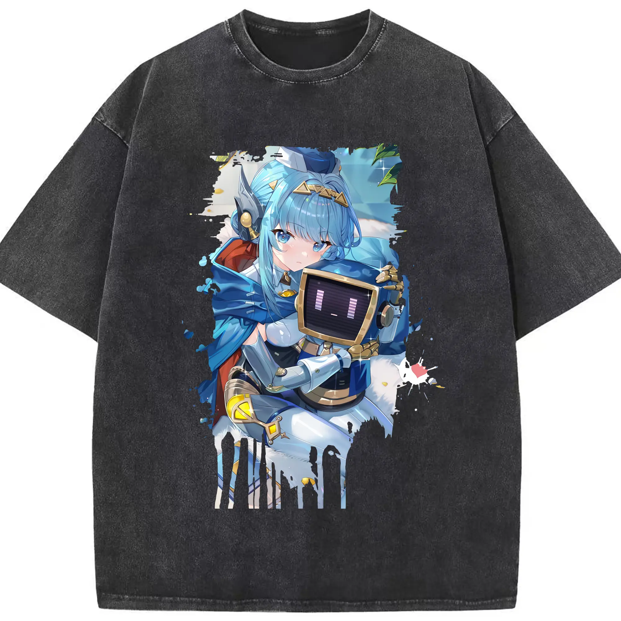 原 神 グッズ イネファ - 綿100％ ヴィンテージ風 半袖Tシャツ ・ フロントプリント ・ 柔らか肌触り ・ 通気性 快適 ・ スポーツ カジュアル 外出用