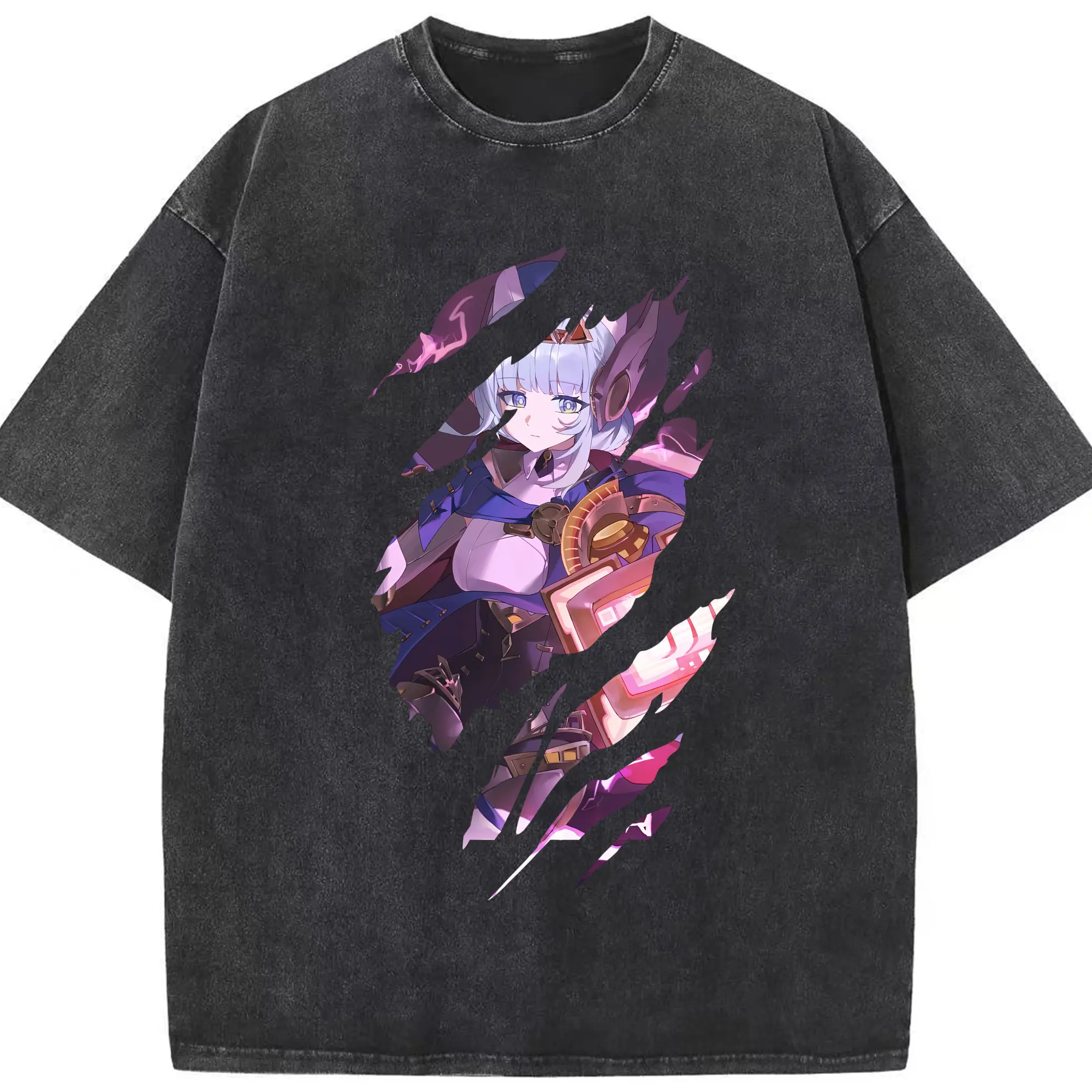 原 神 グッズ イネファ - 綿100％ ヴィンテージ風 半袖Tシャツ ・ フロントプリント ・ 柔らか肌触り ・ 通気性 快適 ・ スポーツ カジュアル 外出用