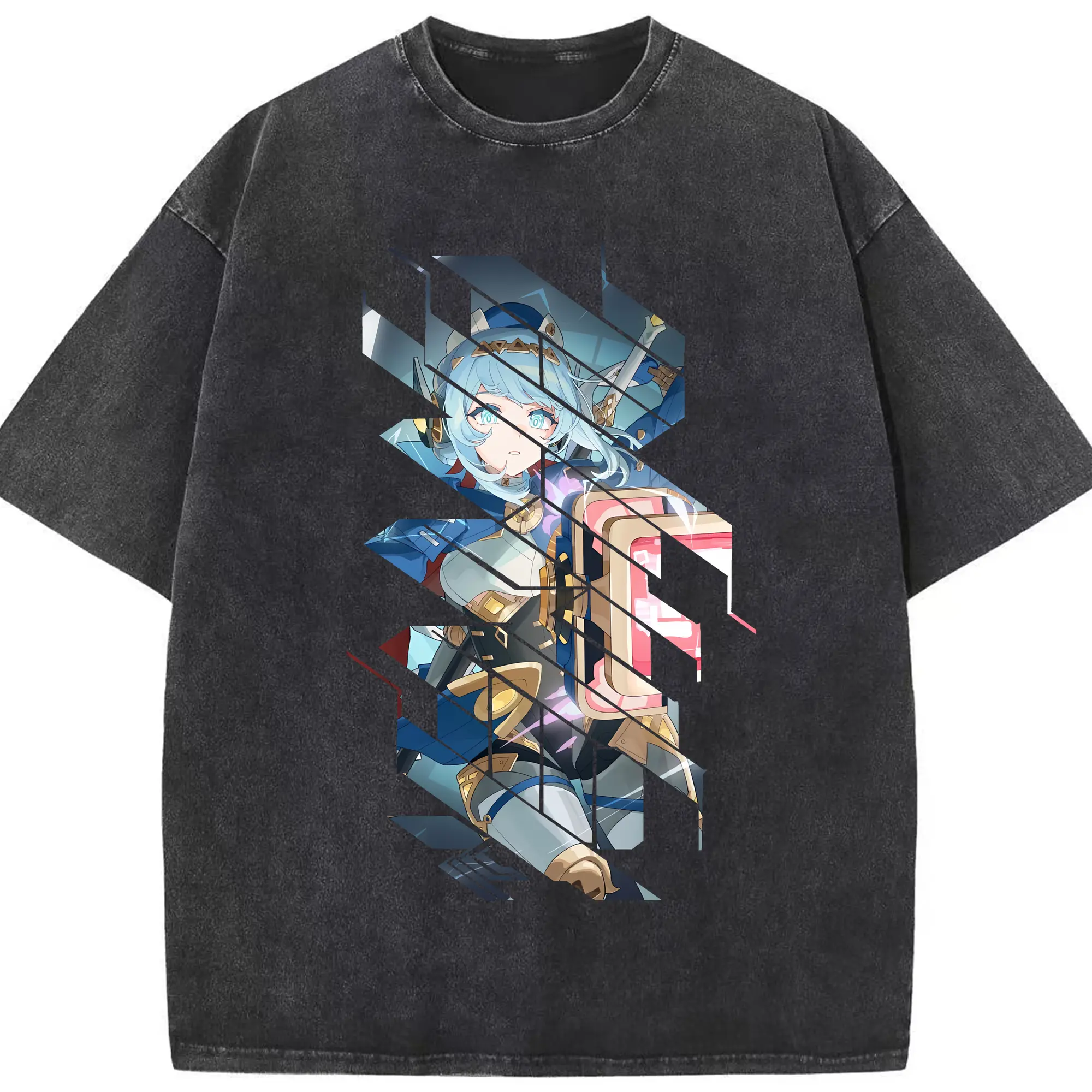 原 神 グッズ イネファ - 綿100％ ヴィンテージ風 半袖Tシャツ ・ フロントプリント ・ 柔らか肌触り ・ 通気性 快適 ・ スポーツ カジュアル 外出用