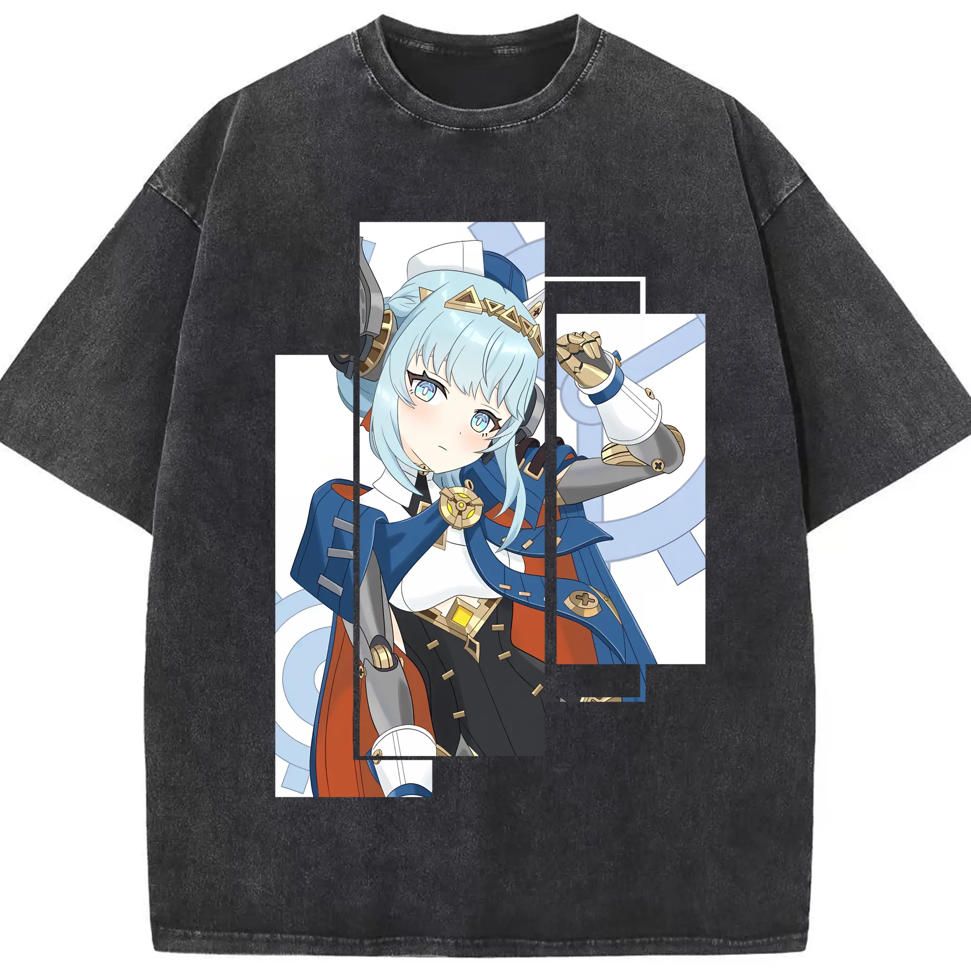原 神 グッズ イネファ - 綿100％ ヴィンテージ風 半袖Tシャツ ・ フロントプリント ・ 柔らか肌触り ・ 通気性 快適 ・ スポーツ カジュアル 外出用
