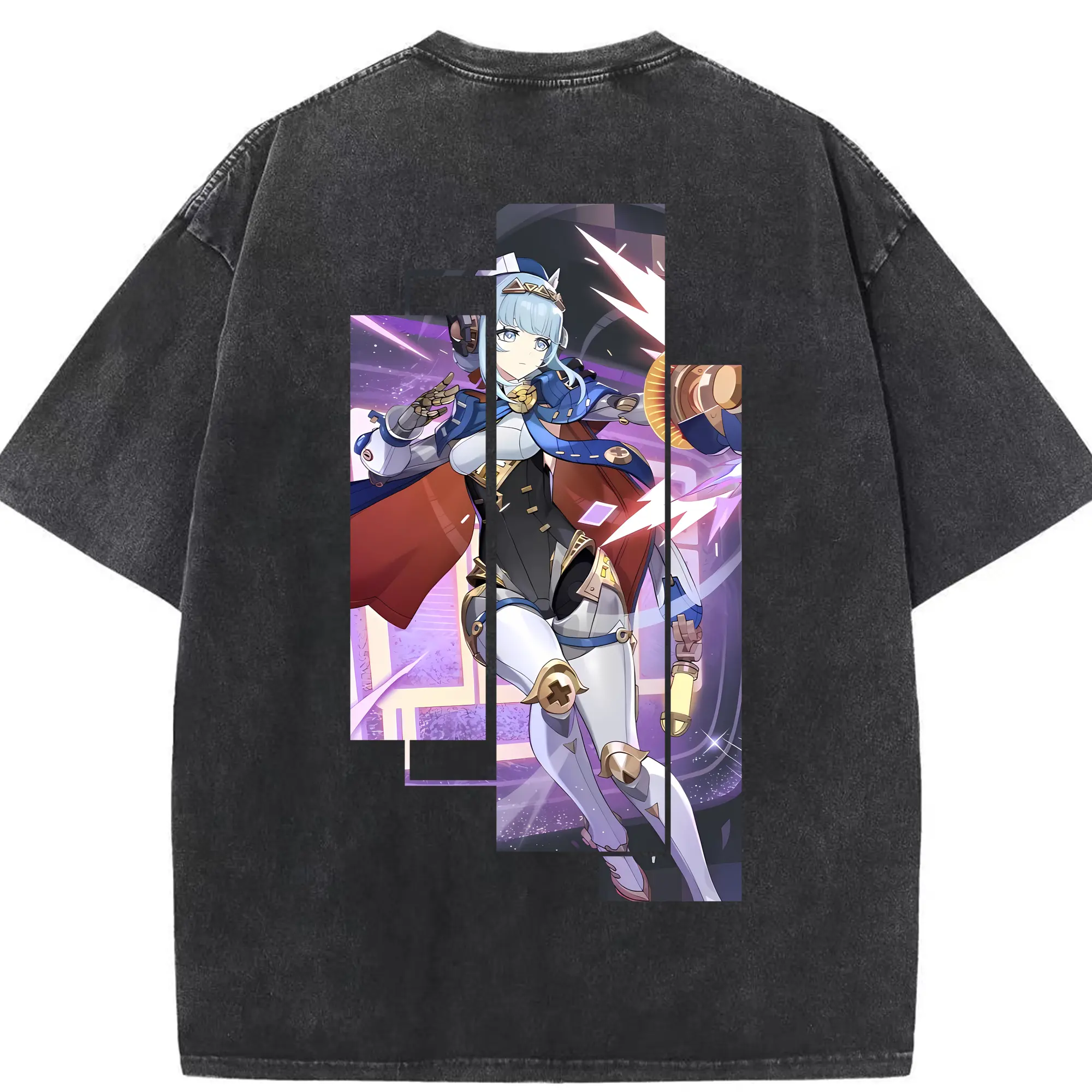 原 神 グッズ イネファ - 綿100％ ヴィンテージ風 半袖Tシャツ ・ 背面プリント ・ 柔らか肌触り ・ 通気性 快適 ・ スポーツ カジュアル 外出用