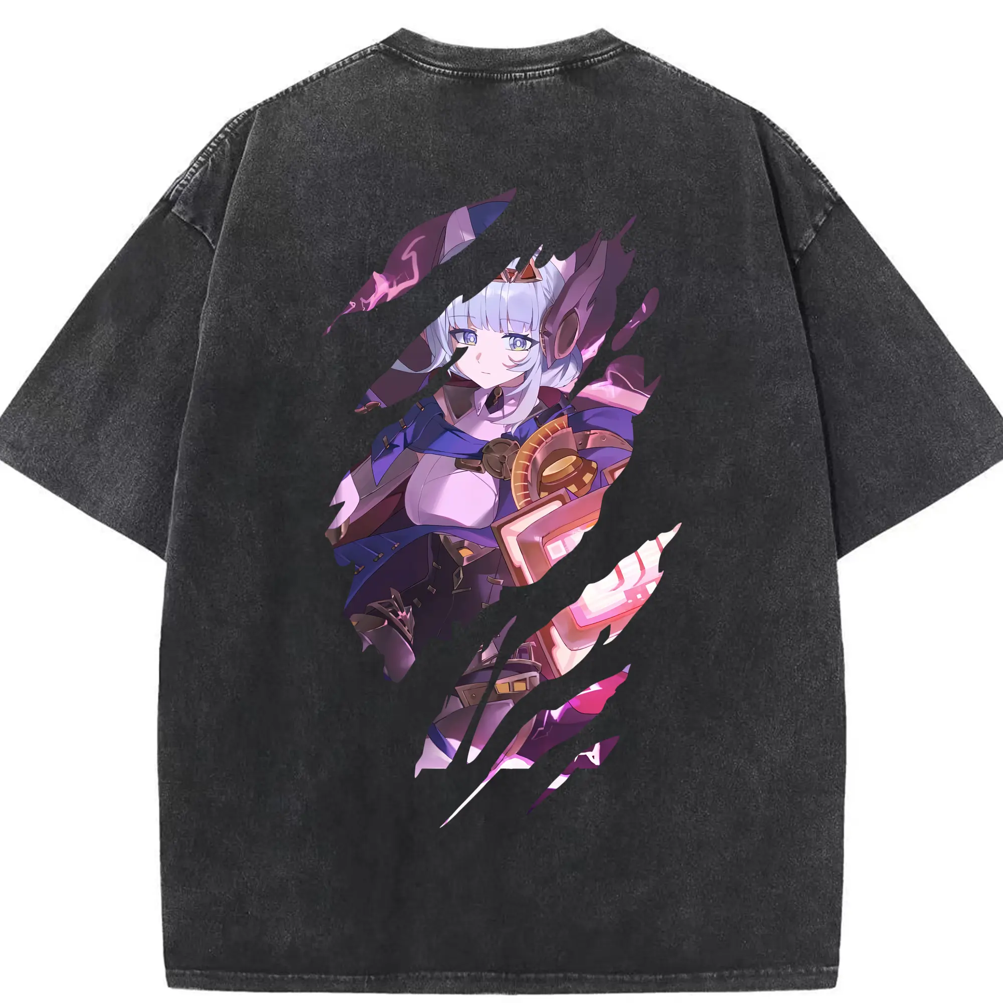 原 神 グッズ イネファ - 綿100％ ヴィンテージ風 半袖Tシャツ ・ 背面プリント ・ 柔らか肌触り ・ 通気性 快適 ・ スポーツ カジュアル 外出用