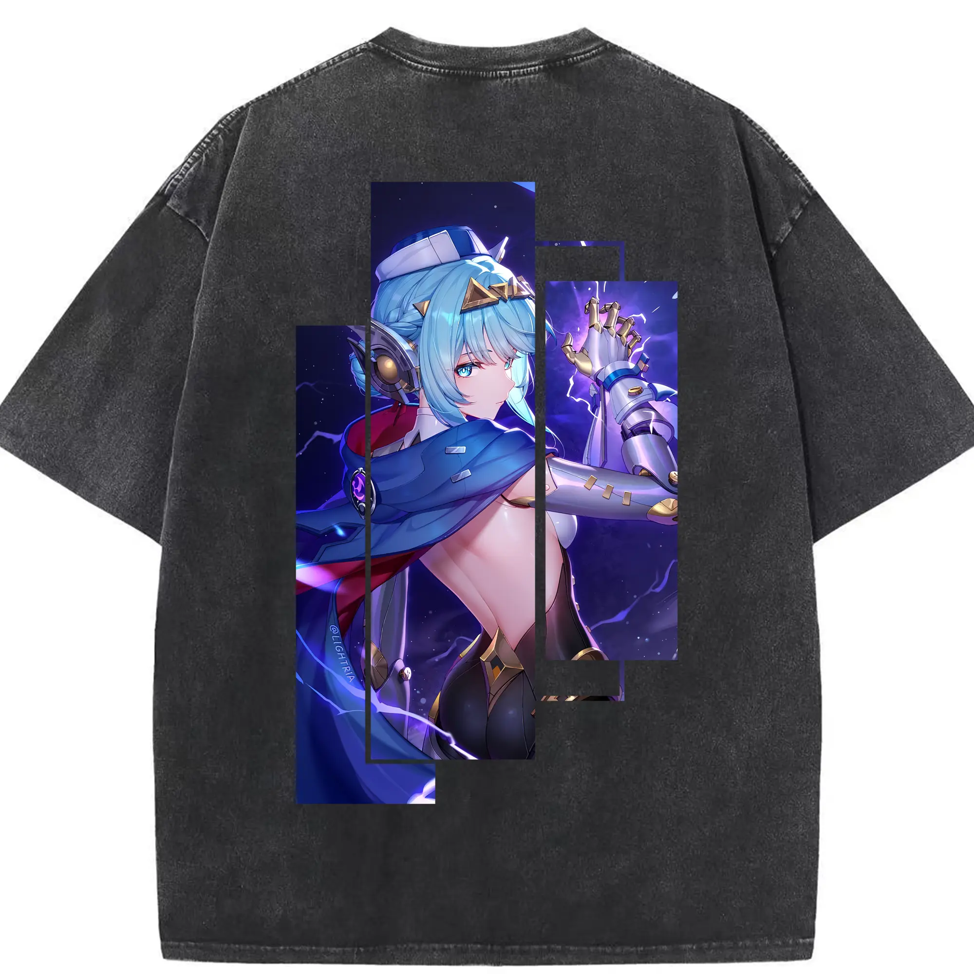 原 神 グッズ イネファ - 綿100％ ヴィンテージ風 半袖Tシャツ ・ 背面プリント ・ 柔らか肌触り ・ 通気性 快適 ・ スポーツ カジュアル 外出用