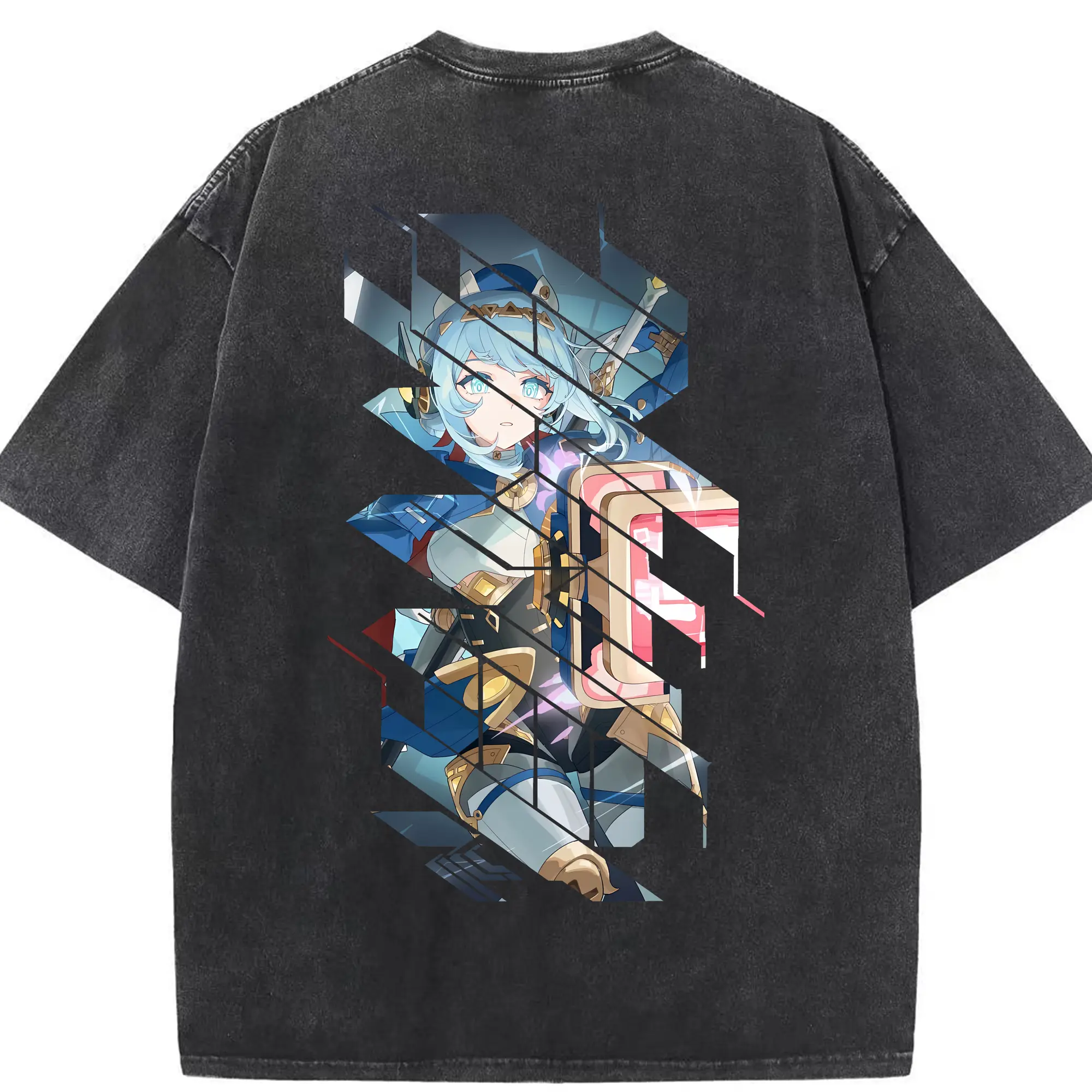 原 神 グッズ イネファ - 綿100％ ヴィンテージ風 半袖Tシャツ ・ 背面プリント ・ 柔らか肌触り ・ 通気性 快適 ・ スポーツ カジュアル 外出用