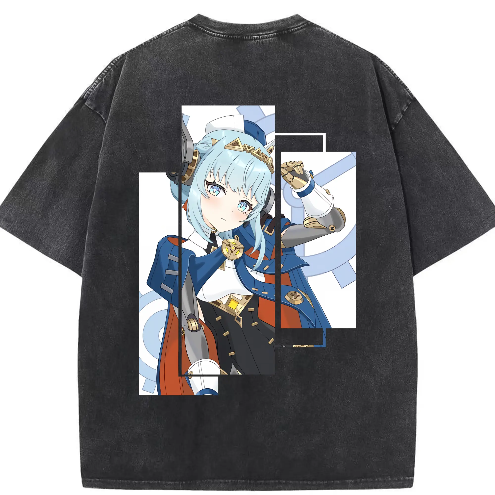 原 神 グッズ イネファ - 綿100％ ヴィンテージ風 半袖Tシャツ ・ 背面プリント ・ 柔らか肌触り ・ 通気性 快適 ・ スポーツ カジュアル 外出用