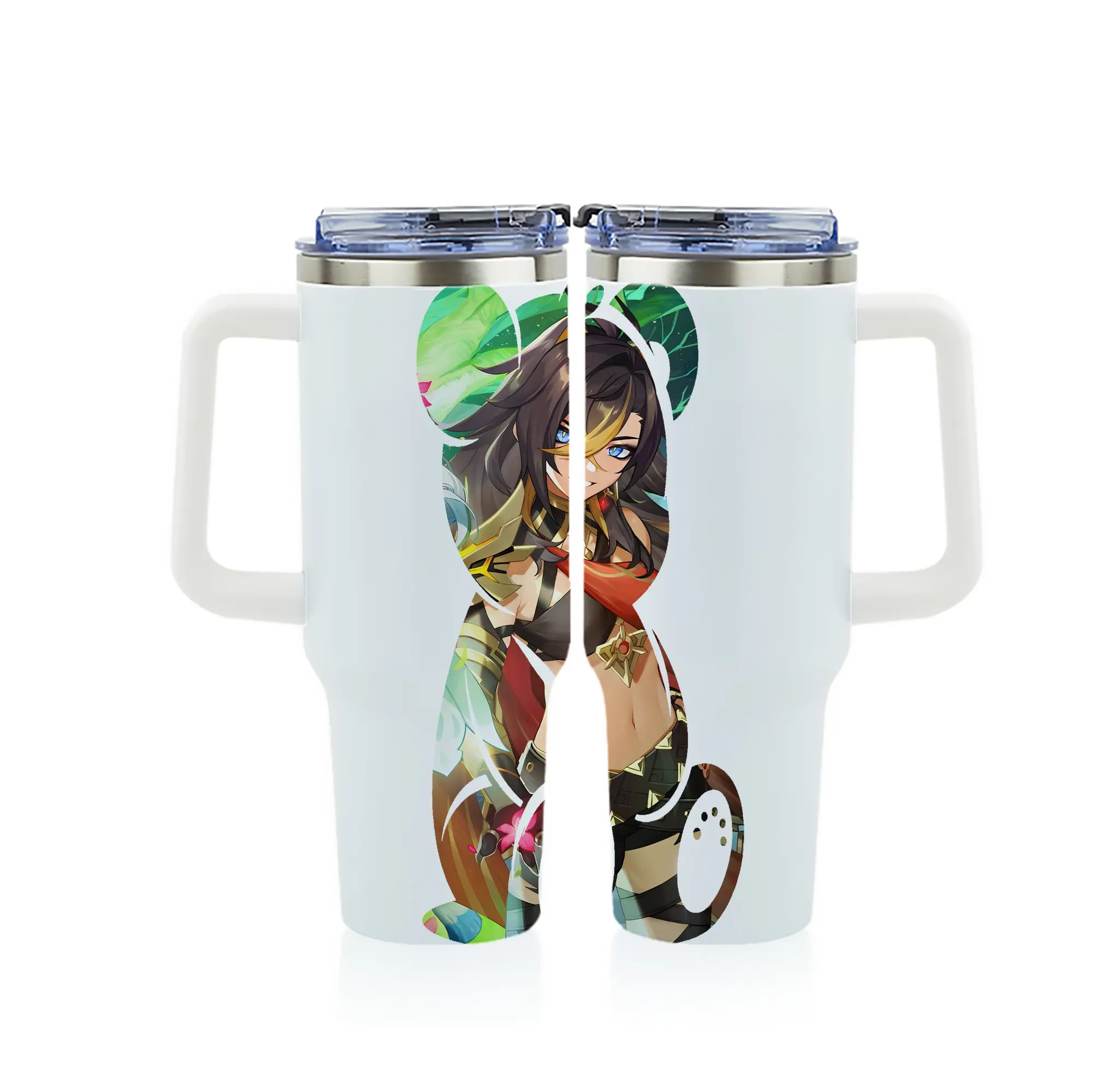 原 神 グッズ ディシア - 1200mL フルプリント車用タンブラー ・ 304ステンレス 内側 ・ 201ステンレス 外側 ・ 保温 保冷 ・ 通勤 ドライブ アウトドア用