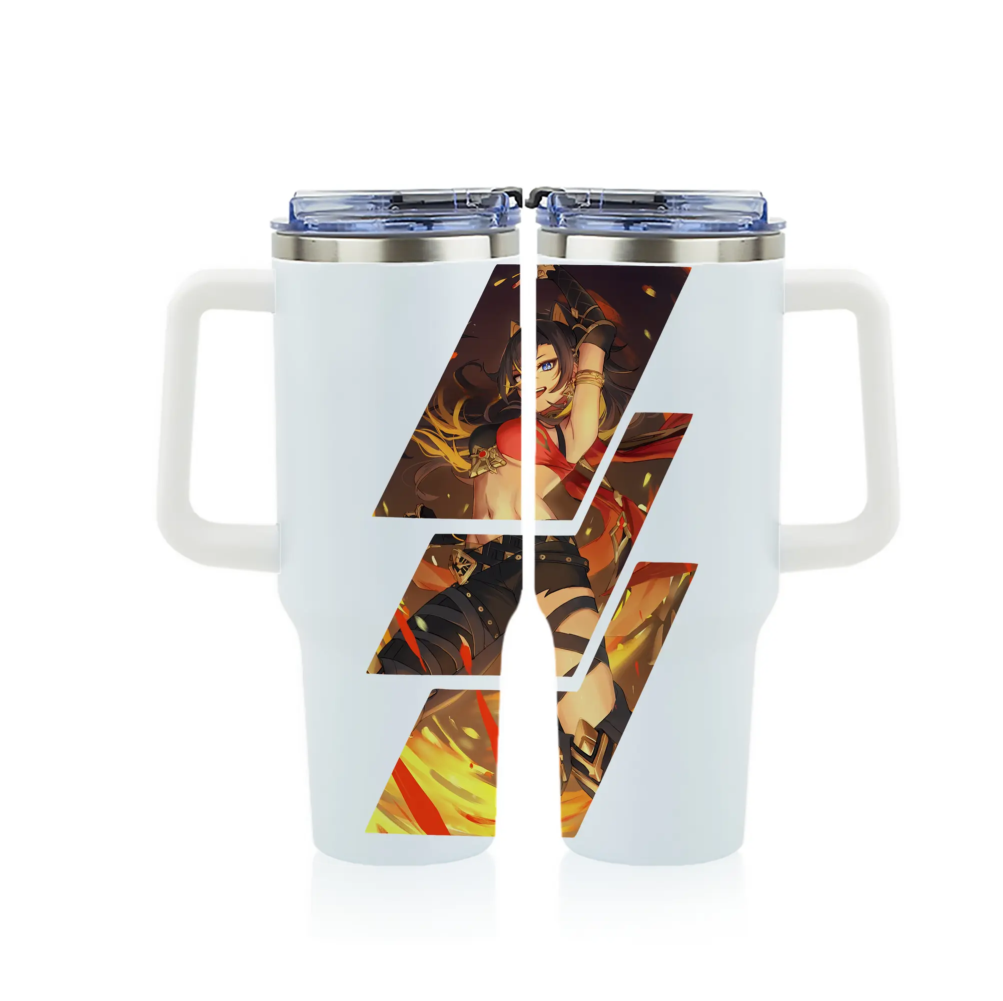 原 神 グッズ ディシア - 1200mL フルプリント車用タンブラー ・ 304ステンレス 内側 ・ 201ステンレス 外側 ・ 保温 保冷 ・ 通勤 ドライブ アウトドア用