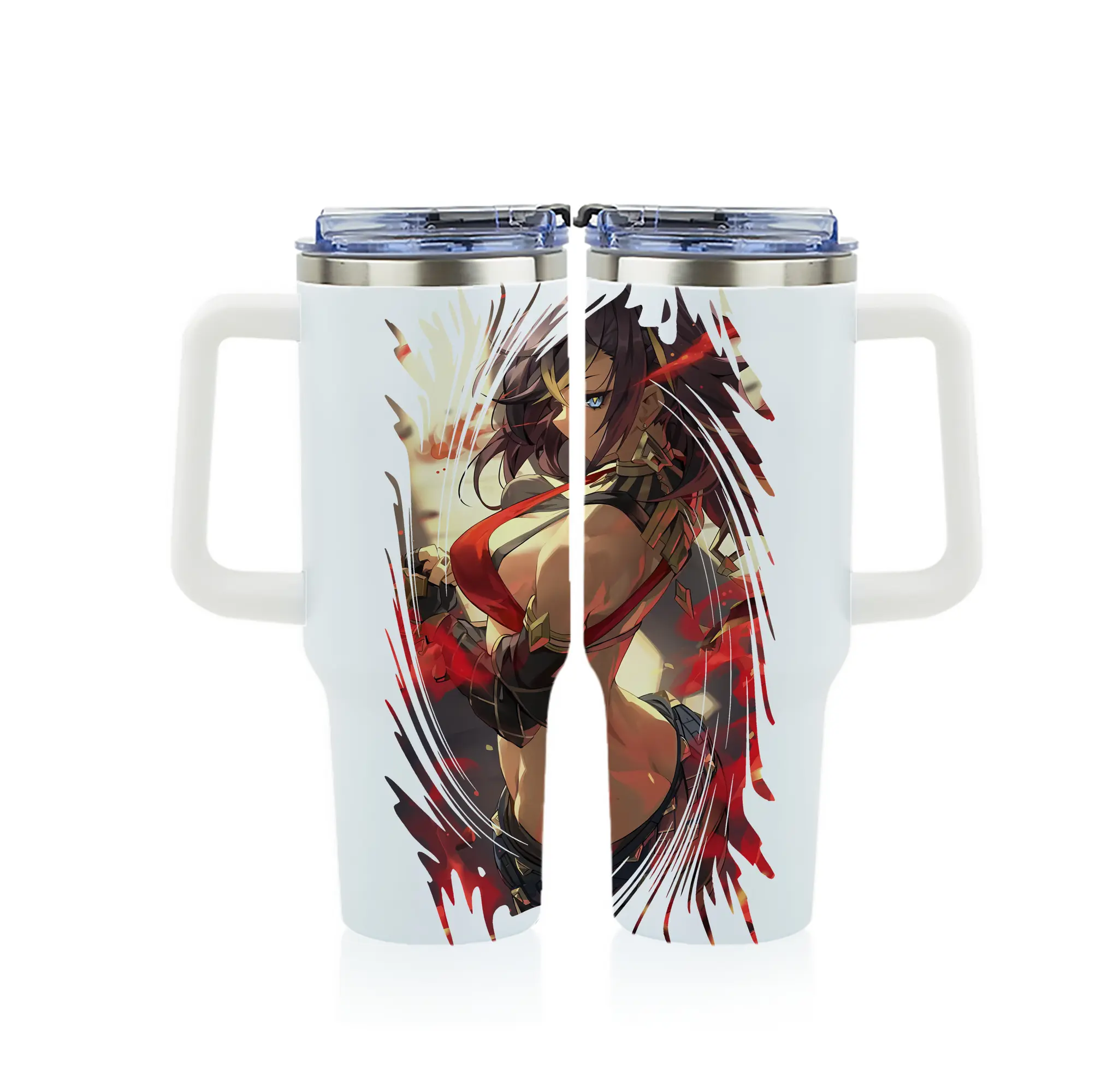 原 神 グッズ ディシア - 1200mL フルプリント車用タンブラー ・ 304ステンレス 内側 ・ 201ステンレス 外側 ・ 保温 保冷 ・ 通勤 ドライブ アウトドア用