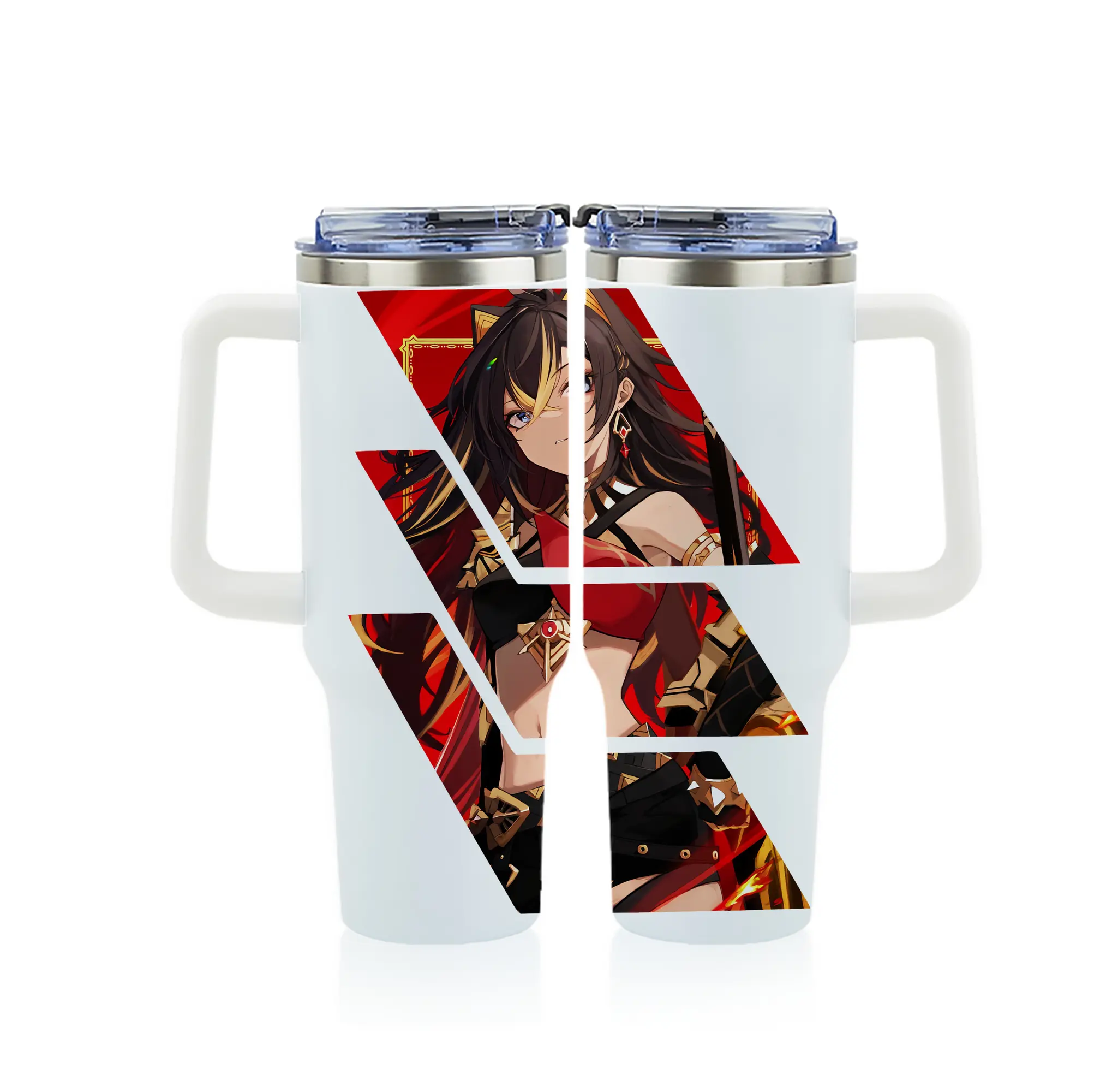 原 神 グッズ ディシア - 1200mL フルプリント車用タンブラー ・ 304ステンレス 内側 ・ 201ステンレス 外側 ・ 保温 保冷 ・ 通勤 ドライブ アウトドア用