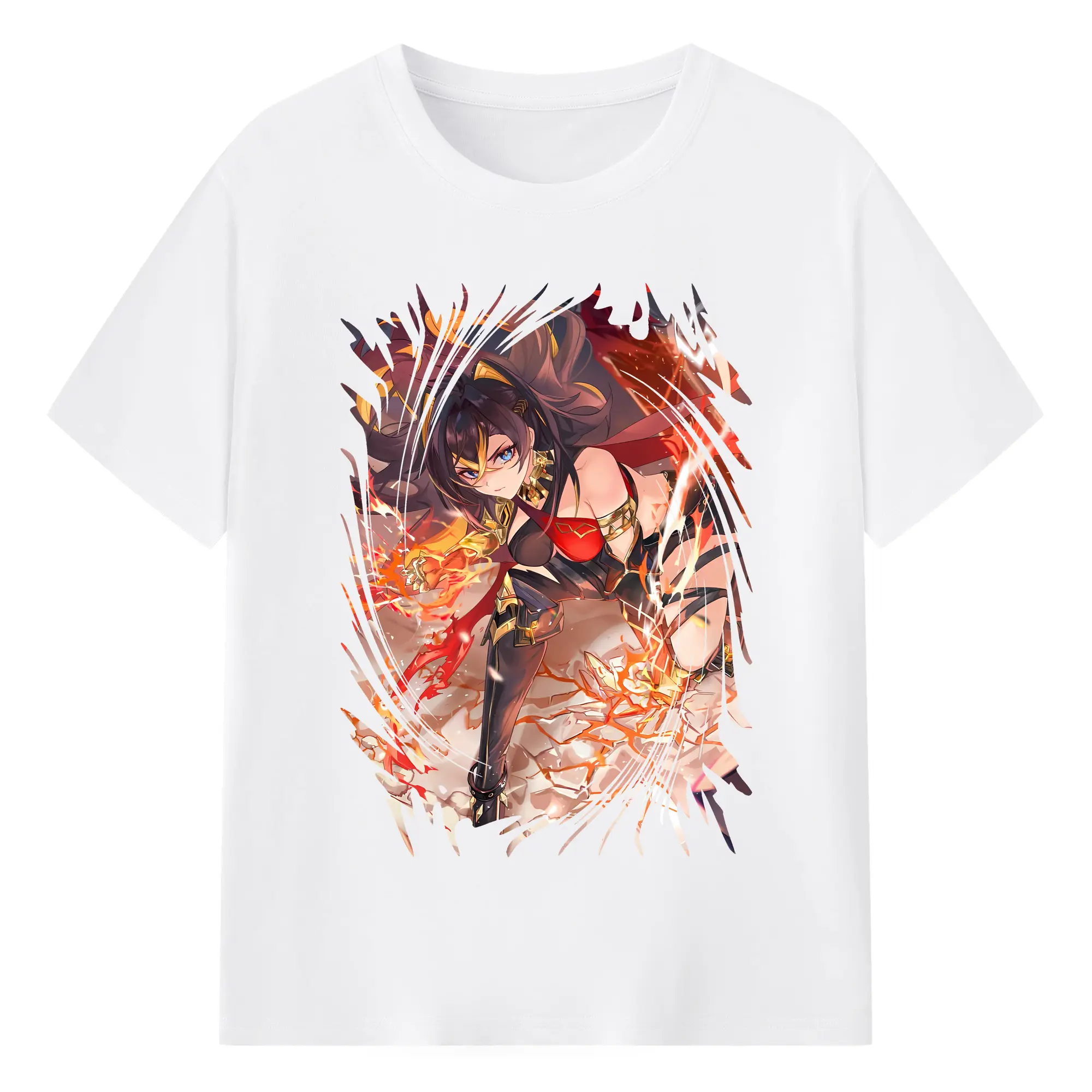 原 神 グッズ ディシア - 綿100％ 半袖Tシャツ ・ フロントプリント ・ 快適 通気性 ・ 日常使い 散歩 スポーツ用