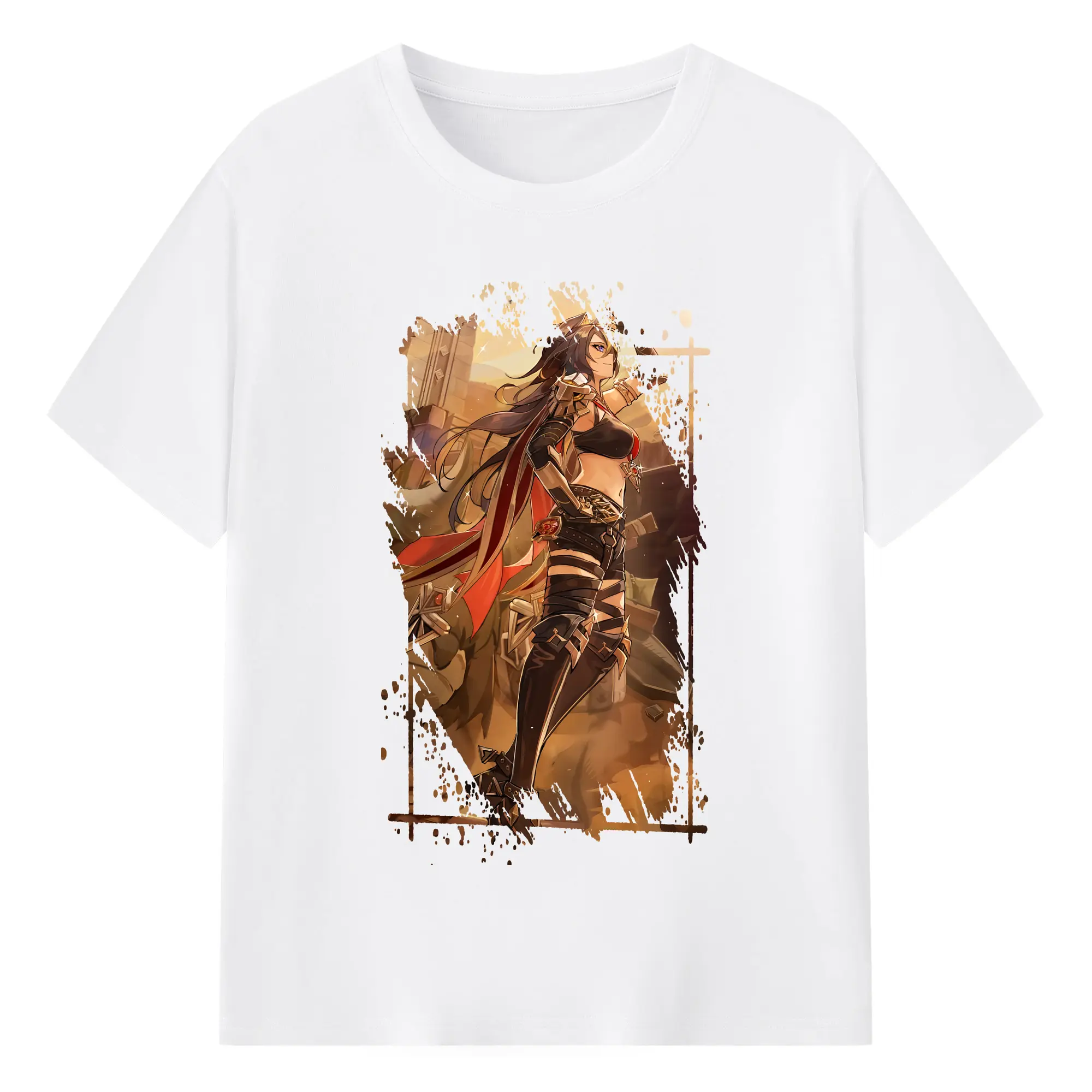 原 神 グッズ ディシア - 綿100％ 半袖Tシャツ ・ フロントプリント ・ 快適 通気性 ・ 日常使い 散歩 スポーツ用