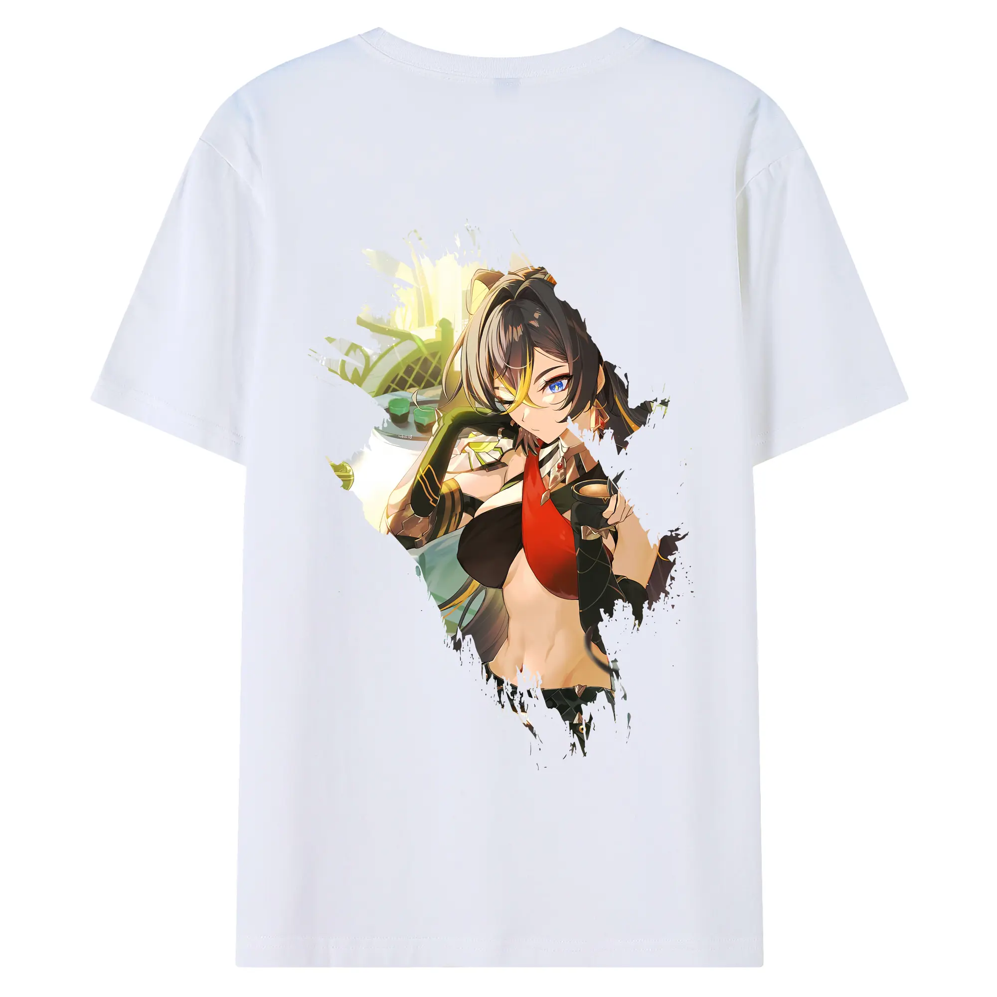 原 神 グッズ ディシア - 綿100％ 半袖Tシャツ ・ バックプリント ・ 快適 通気性 ・ 日常使い 散歩 スポーツ用