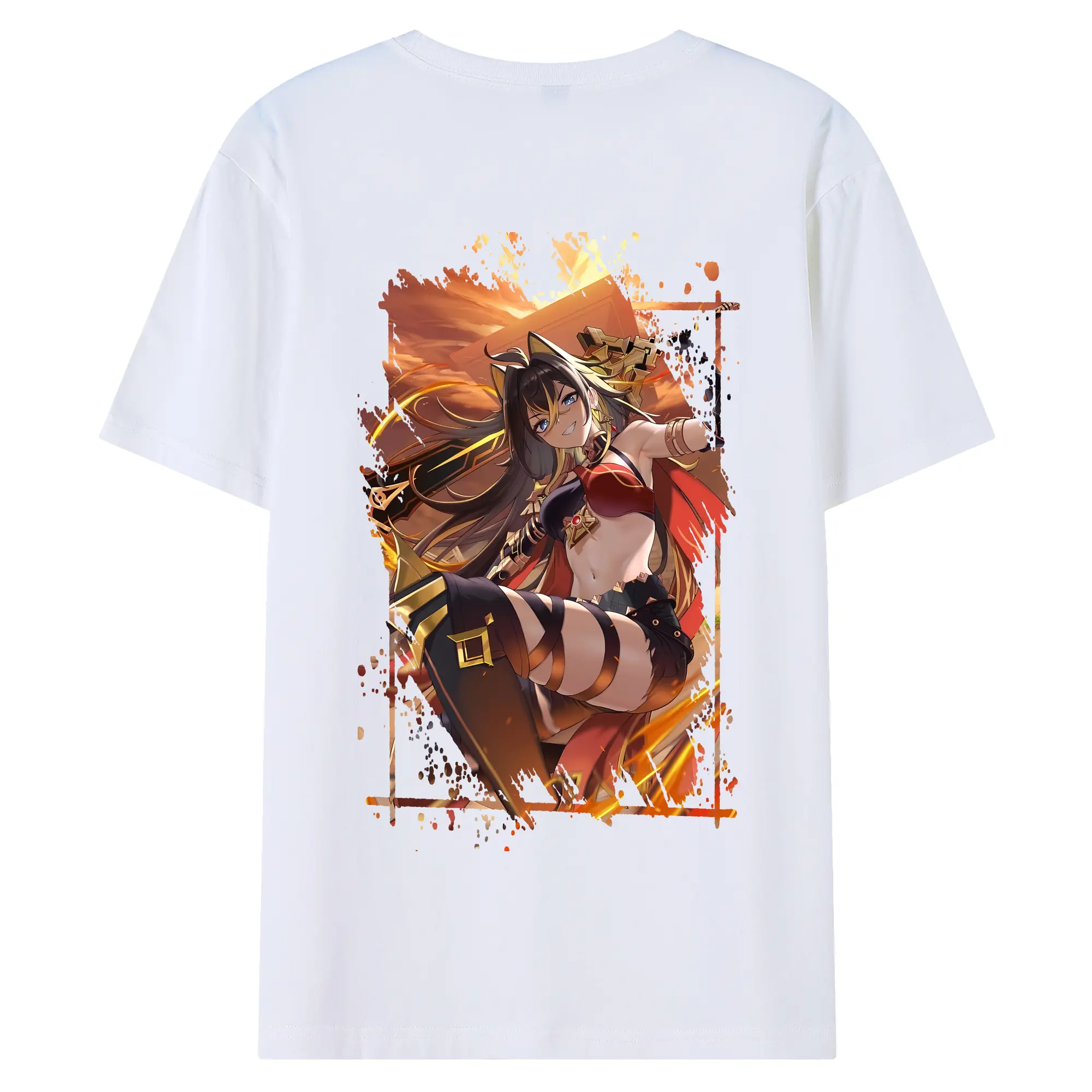 原 神 グッズ ディシア - 綿100％ 半袖Tシャツ ・ バックプリント ・ 快適 通気性 ・ 日常使い 散歩 スポーツ用