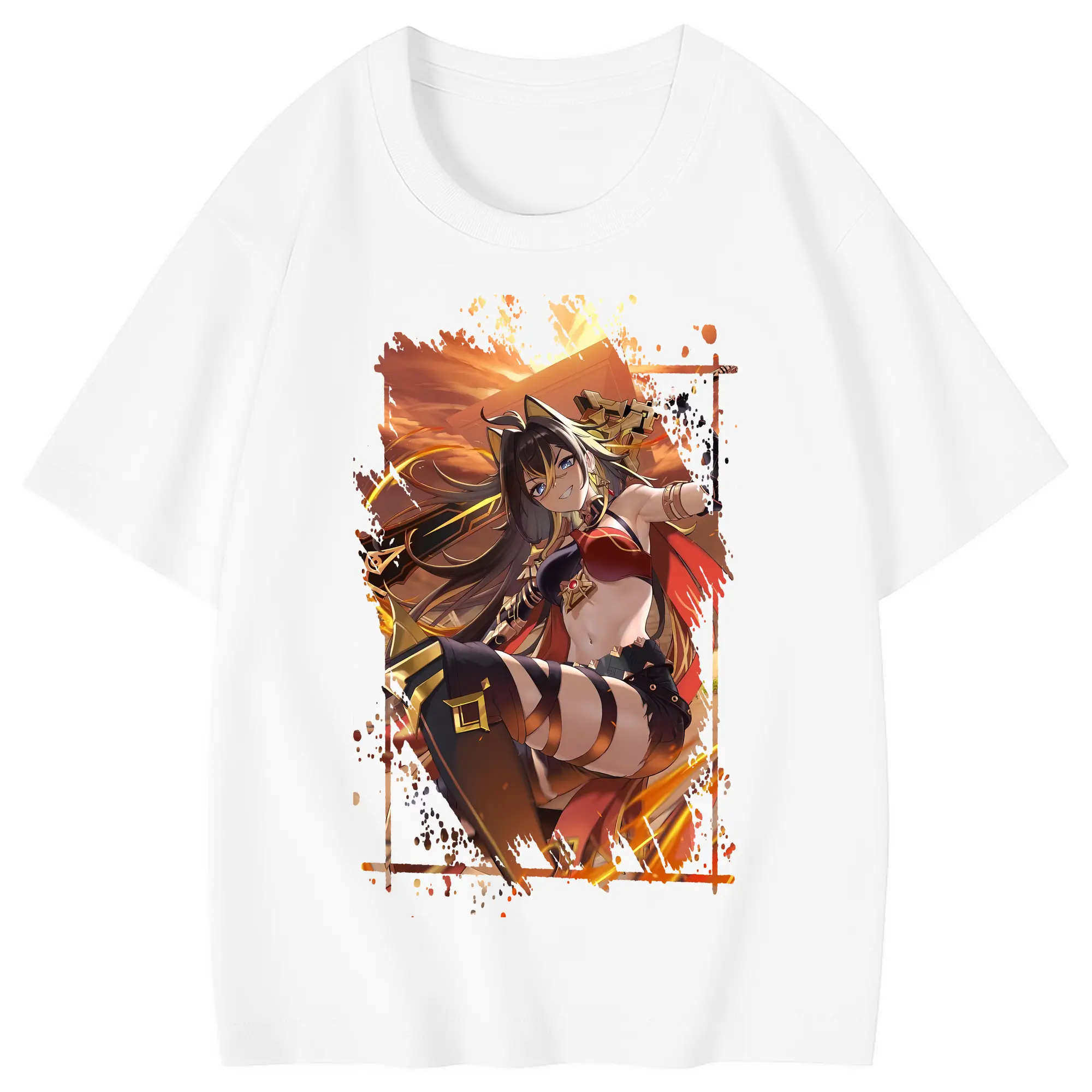 原 神 グッズ ディシア - 綿100％ キッズTシャツ ・ フロントプリント ・ 快適 通気性 ・ スポーツ カジュアル 散歩用