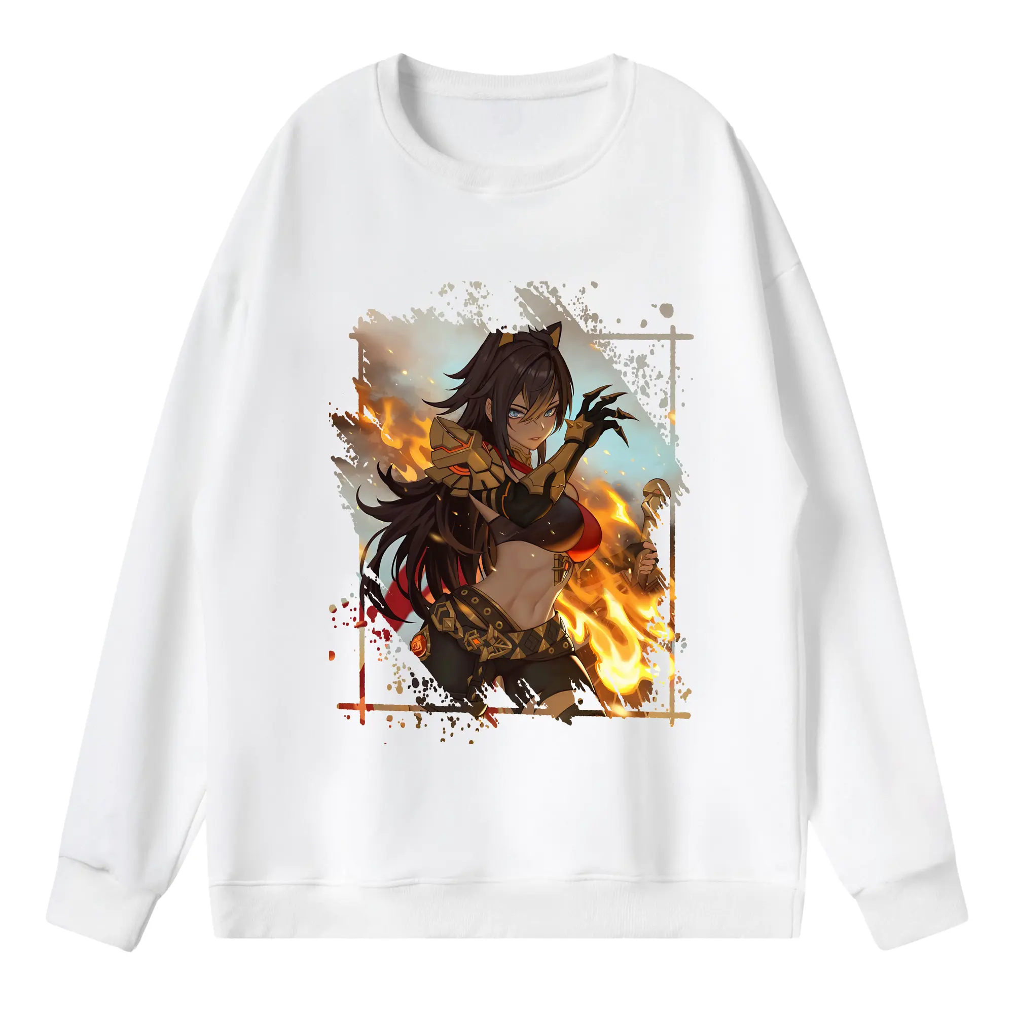 原 神 グッズ ディシア - 薄手 クルーネック スウェット 裏毛260g · ポリエステル 春秋向け カジュアル 男女兼用 · トレーナー デイリー スポーツ 散歩に最適