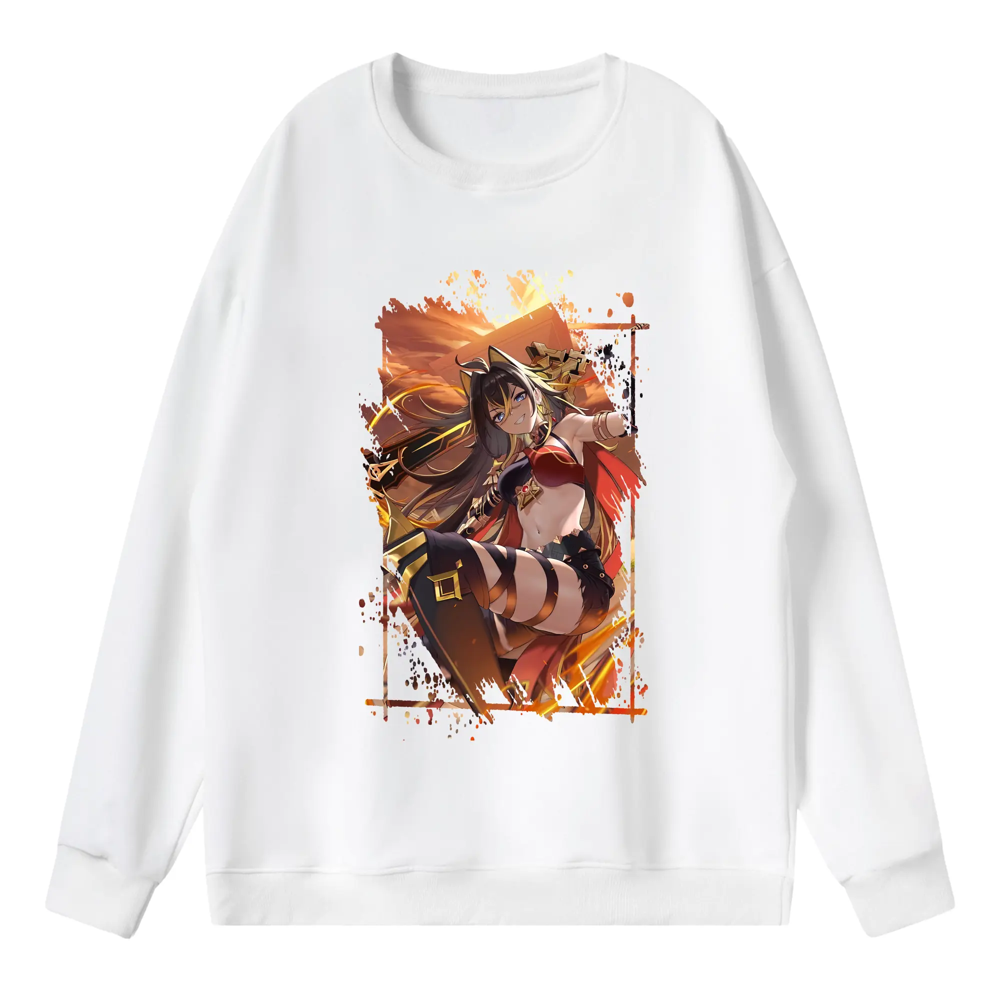 原 神 グッズ ディシア - 薄手 クルーネック スウェット 裏毛260g · ポリエステル 春秋向け カジュアル 男女兼用 · トレーナー デイリー スポーツ 散歩に最適