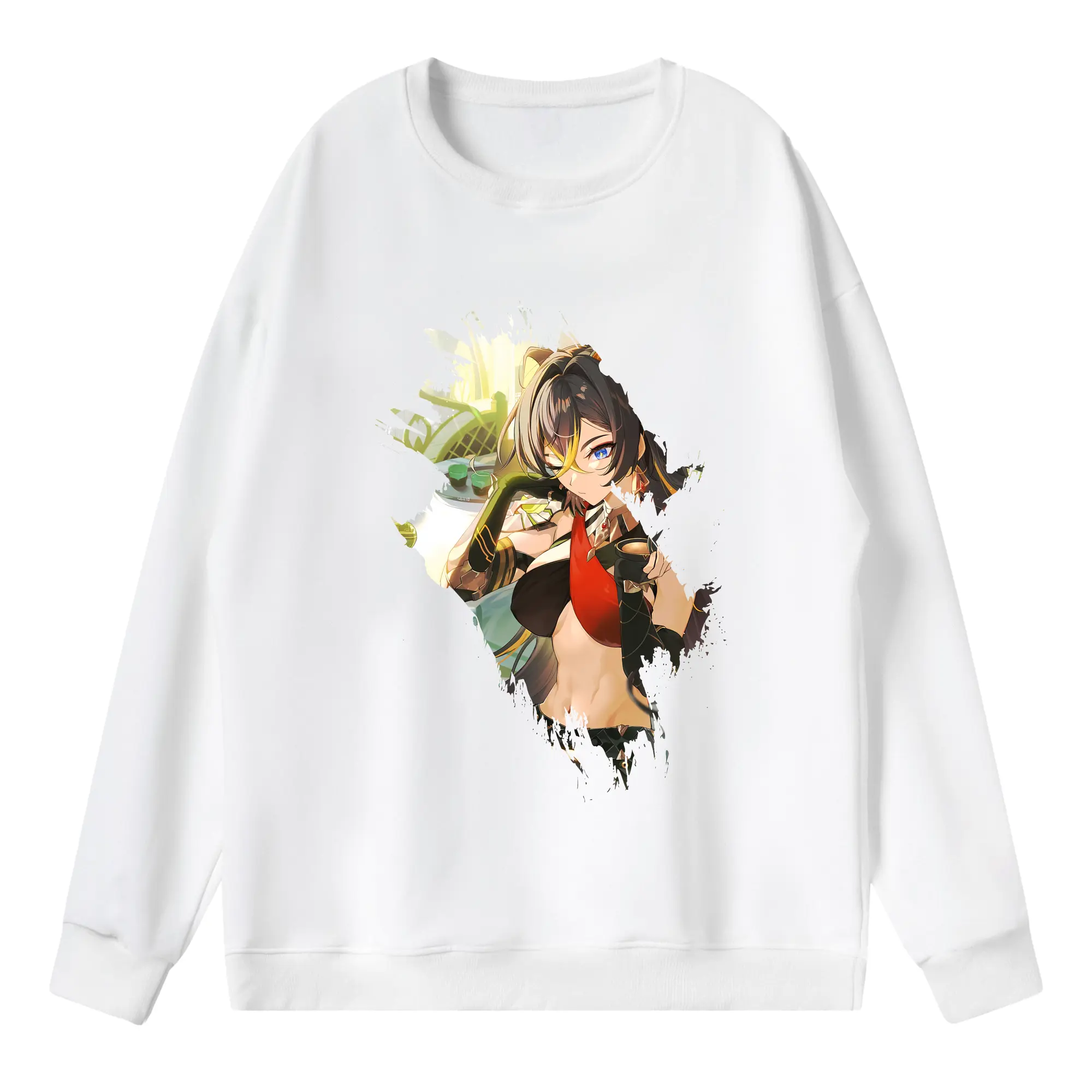 原 神 グッズ ディシア - 薄手 クルーネック スウェット 裏毛260g · ポリエステル 春秋向け カジュアル 男女兼用 · トレーナー デイリー スポーツ 散歩に最適