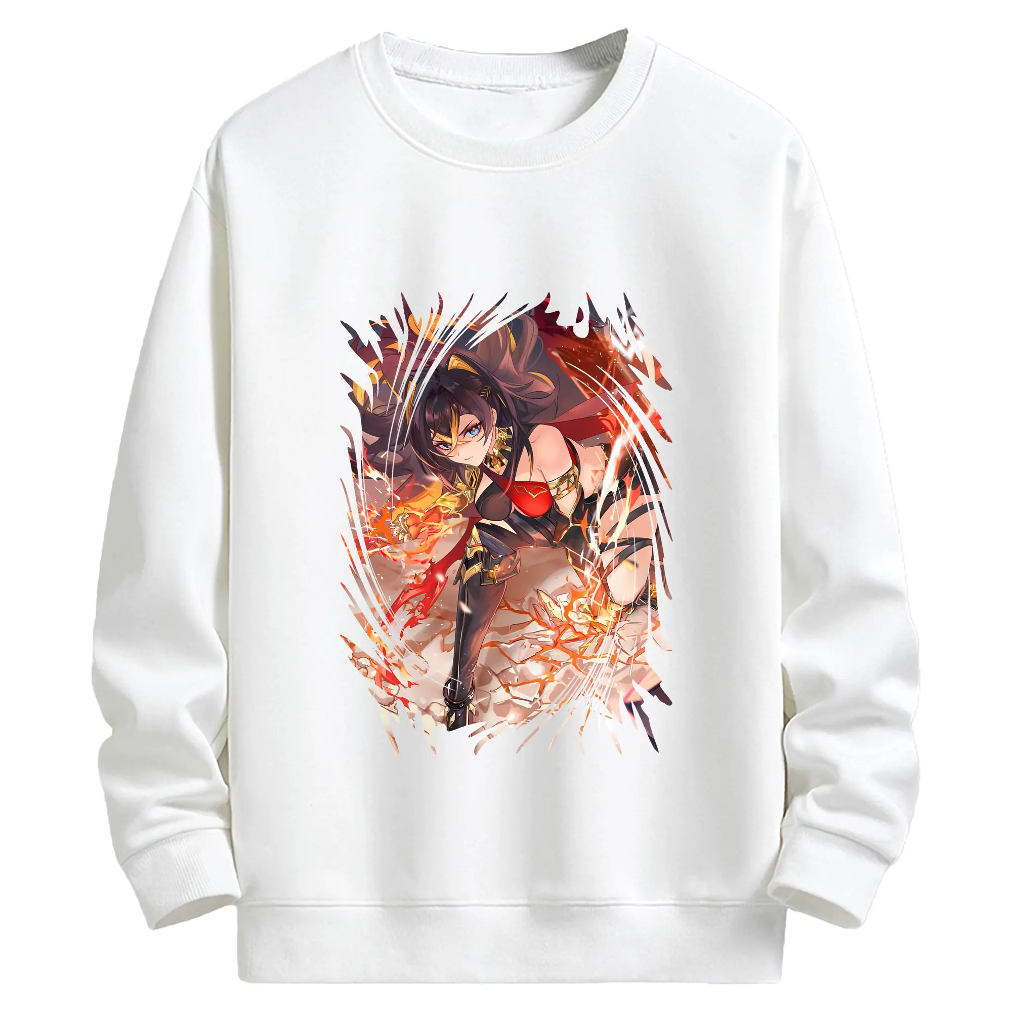 原 神 グッズ ディシア - キッズ クルーネックスウェットシャツ ・ フロントプリント ・ 綿80％ ポリエステル20％ ・ 快適 通学 スポーツ 日常使い お散歩用