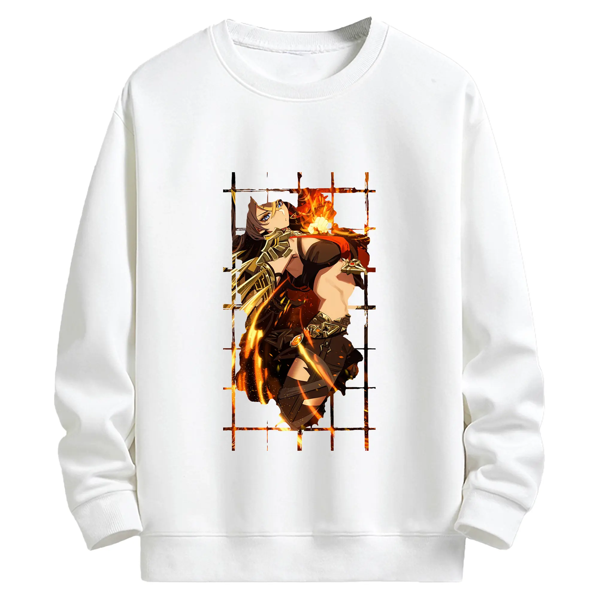 原 神 グッズ ディシア - キッズ クルーネックスウェットシャツ ・ フロントプリント ・ 綿80％ ポリエステル20％ ・ 快適 通学 スポーツ 日常使い お散歩用