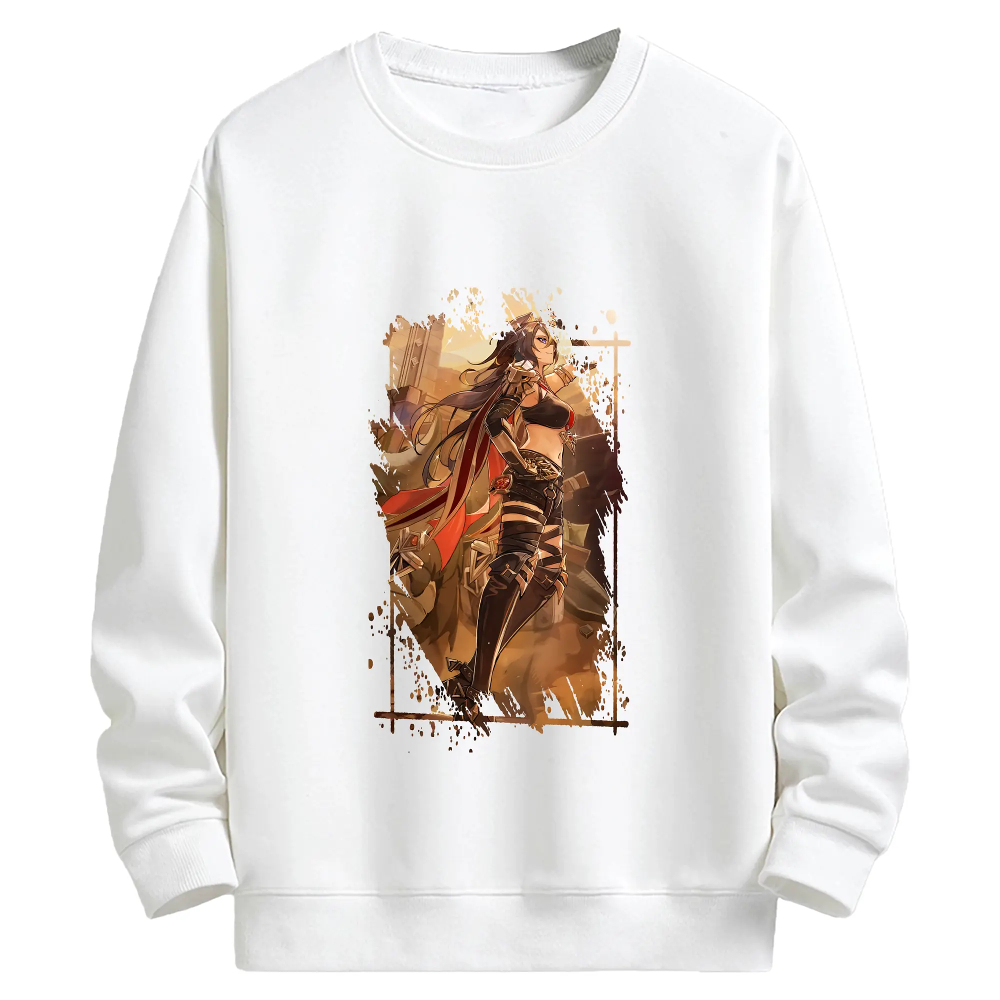 原 神 グッズ ディシア - キッズ クルーネックスウェットシャツ ・ フロントプリント ・ 綿80％ ポリエステル20％ ・ 快適 通学 スポーツ 日常使い お散歩用