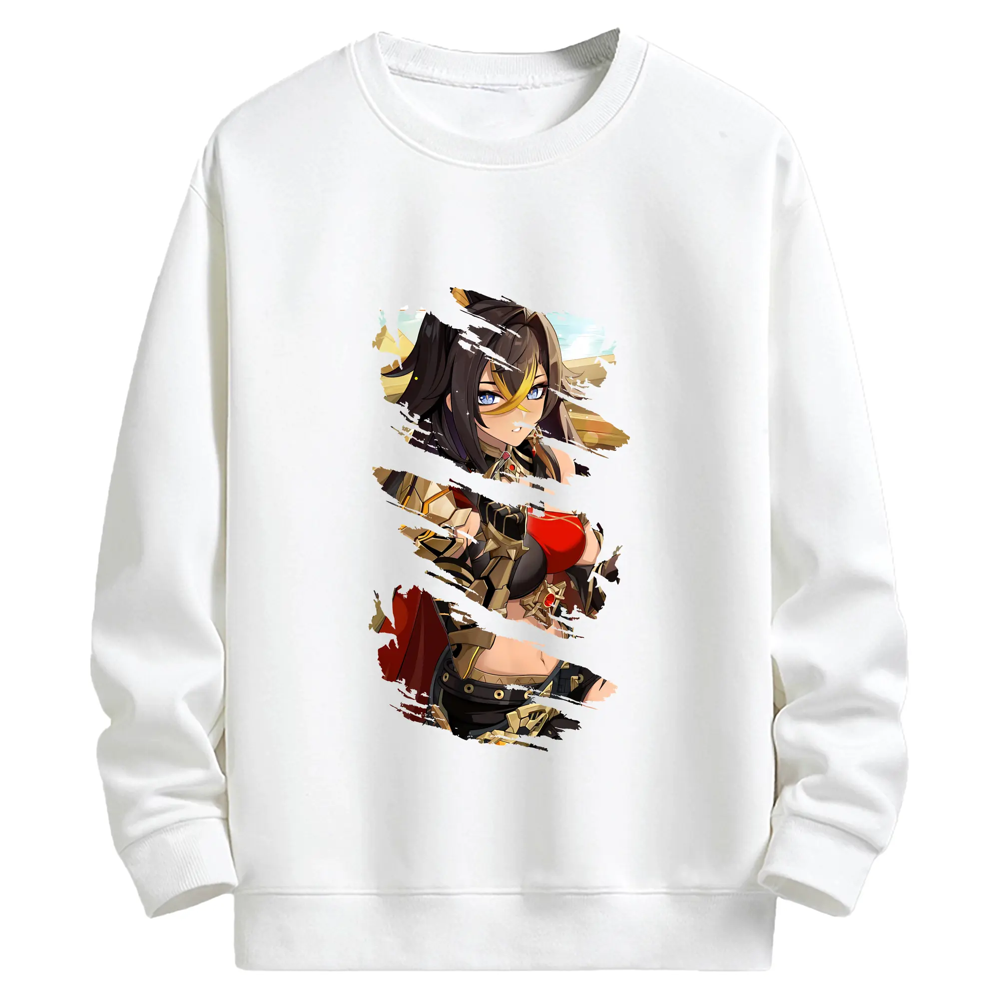 原 神 グッズ ディシア - キッズ クルーネックスウェットシャツ ・ フロントプリント ・ 綿80％ ポリエステル20％ ・ 快適 通学 スポーツ 日常使い お散歩用