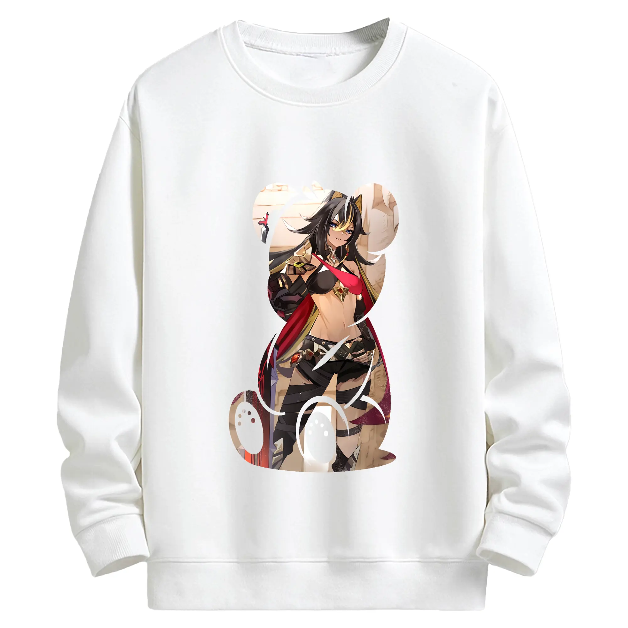 原 神 グッズ ディシア - キッズ クルーネックスウェットシャツ ・ フロントプリント ・ 綿80％ ポリエステル20％ ・ 快適 通学 スポーツ 日常使い お散歩用