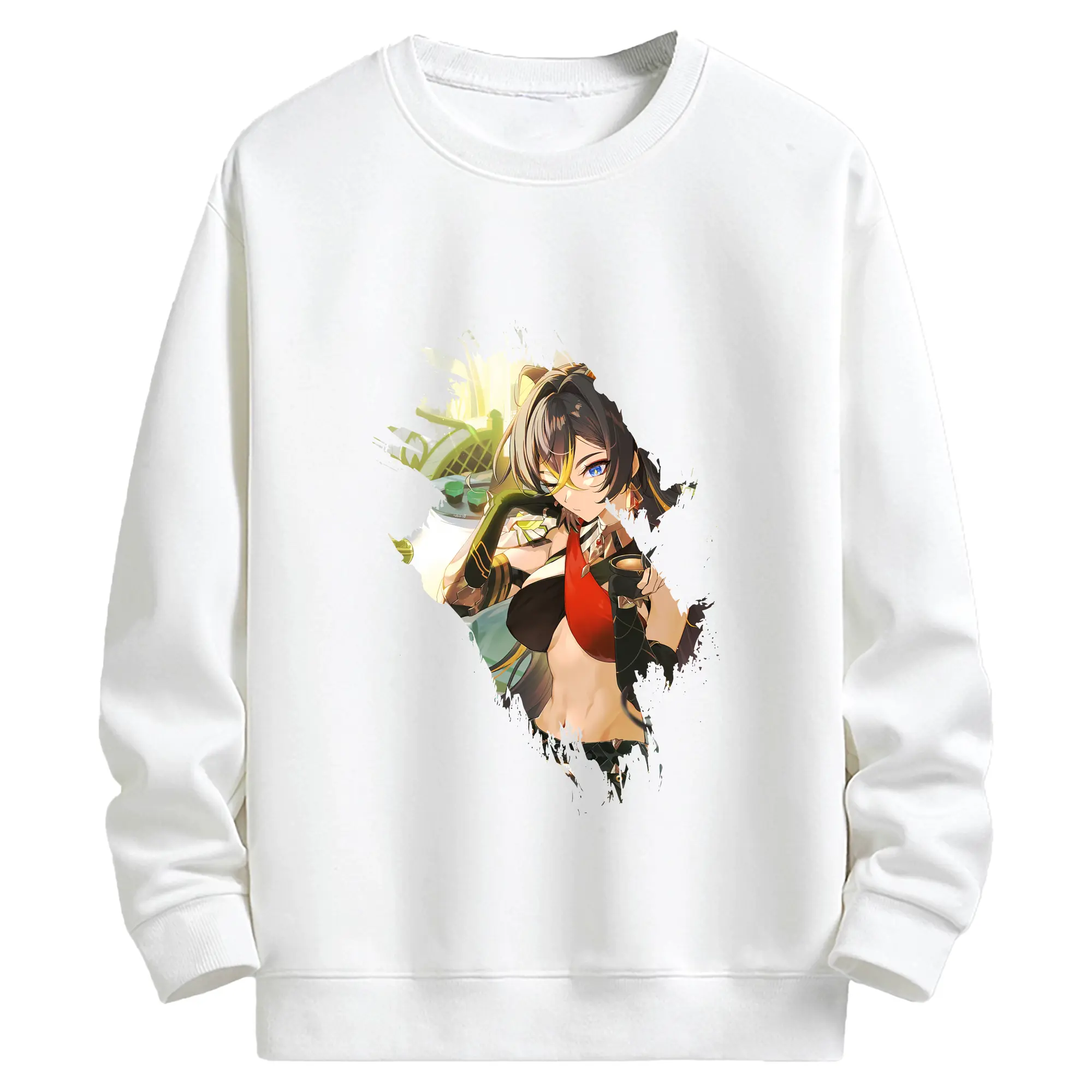 原 神 グッズ ディシア - キッズ クルーネックスウェットシャツ ・ フロントプリント ・ 綿80％ ポリエステル20％ ・ 快適 通学 スポーツ 日常使い お散歩用